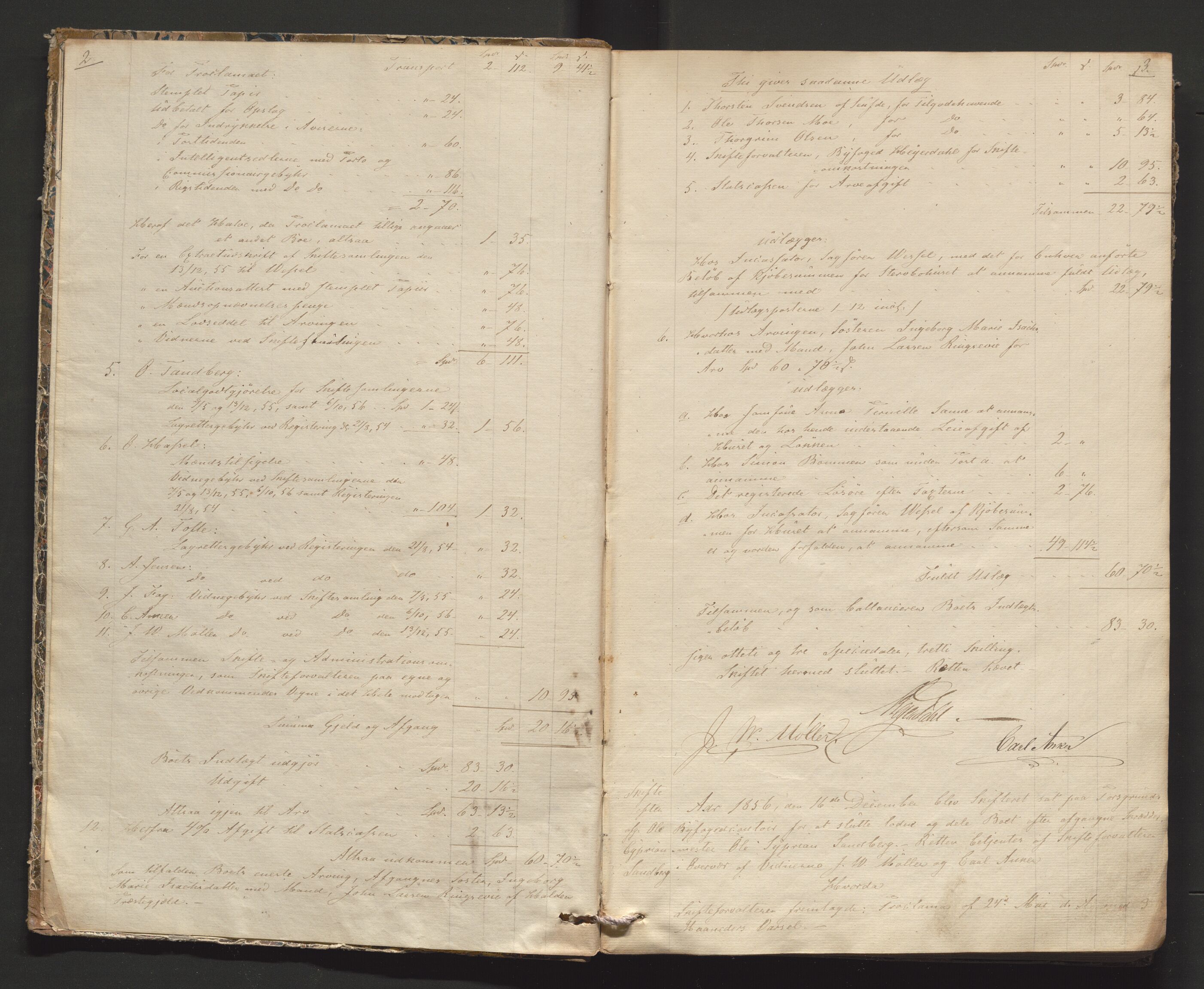 Porsgrunn byfogd, AV/SAKO-A-106/H/Hb/L0008: Skifteprotokoll - D., 1856-1863, p. 2-3
