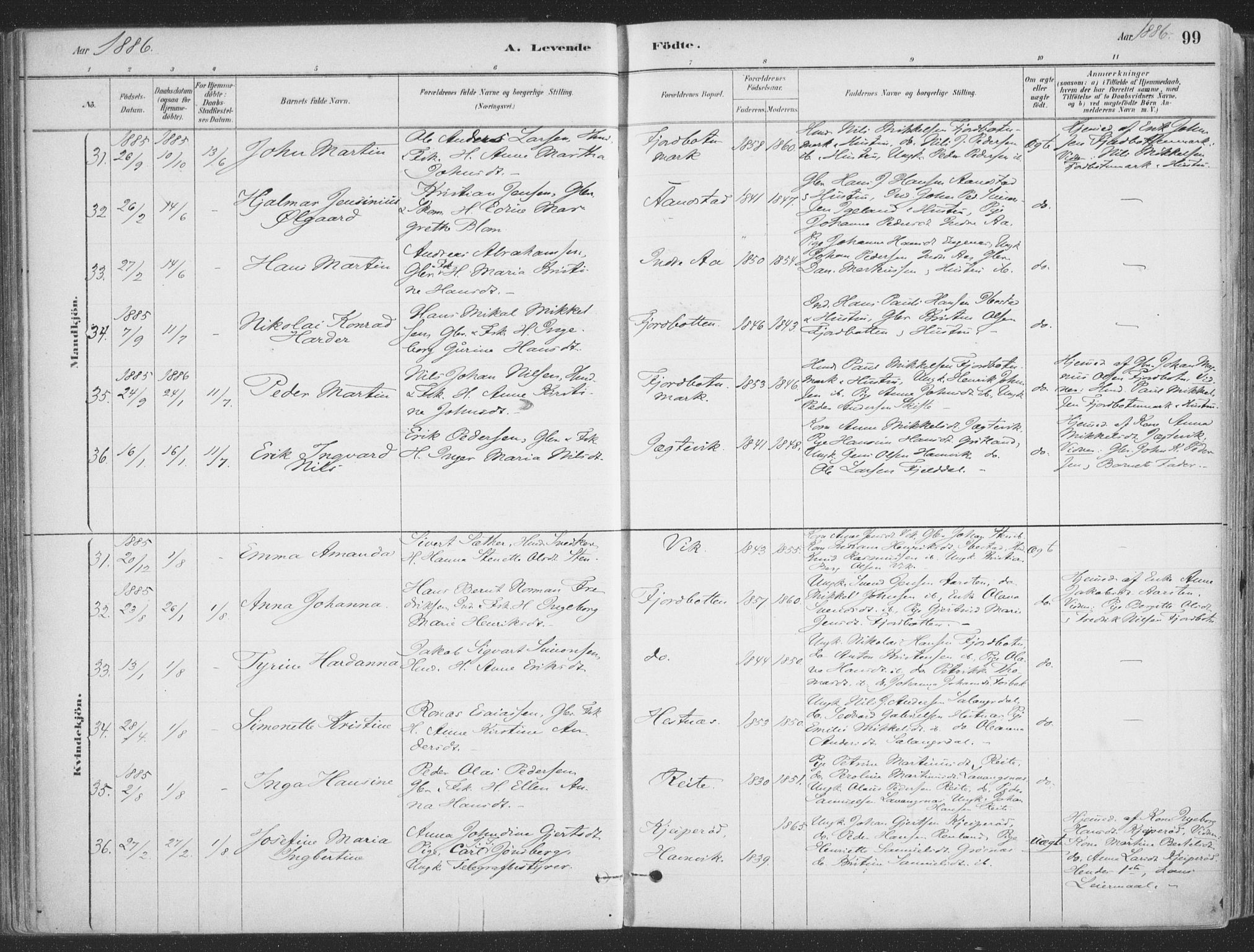 Ibestad sokneprestembete, SATØ/S-0077/H/Ha/Haa/L0011kirke: Parish register (official) no. 11, 1880-1889, p. 99