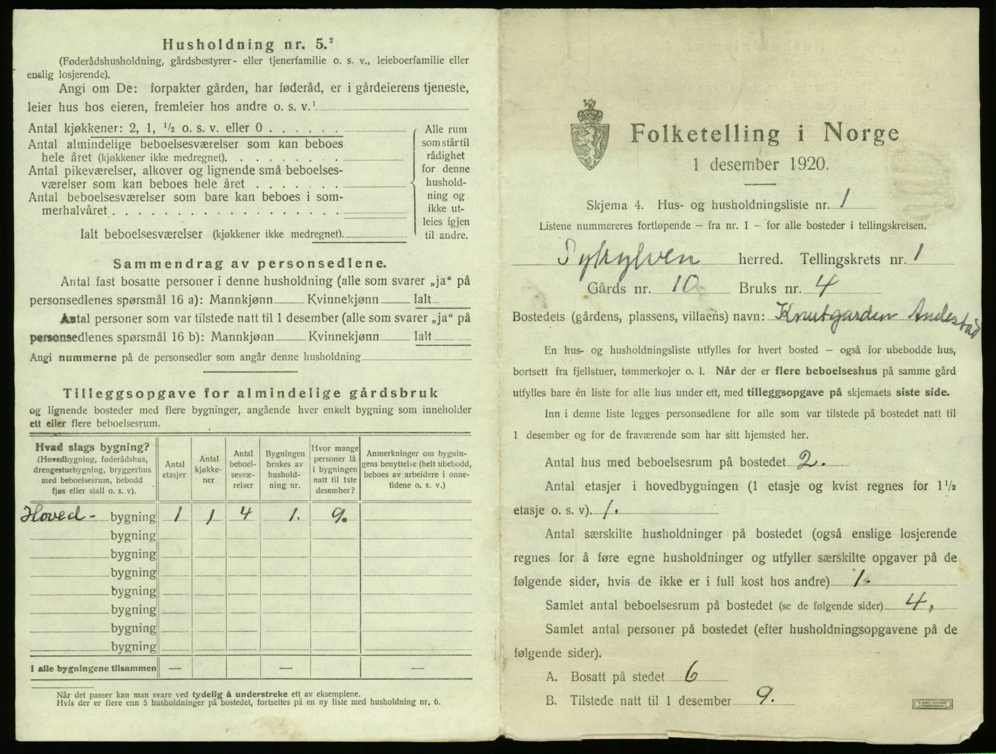 SAT, 1920 census for Sykkylven, 1920, p. 47