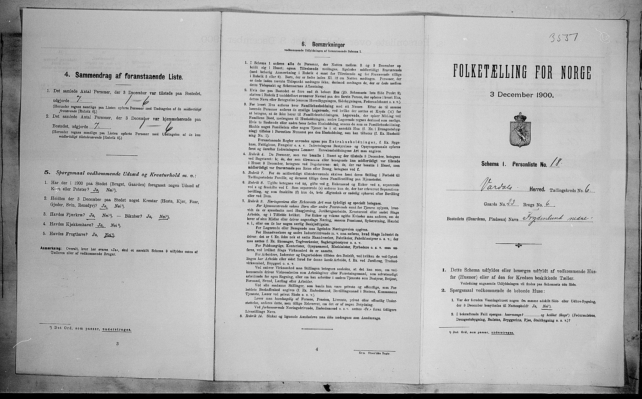 SAH, 1900 census for Vardal, 1900, p. 440