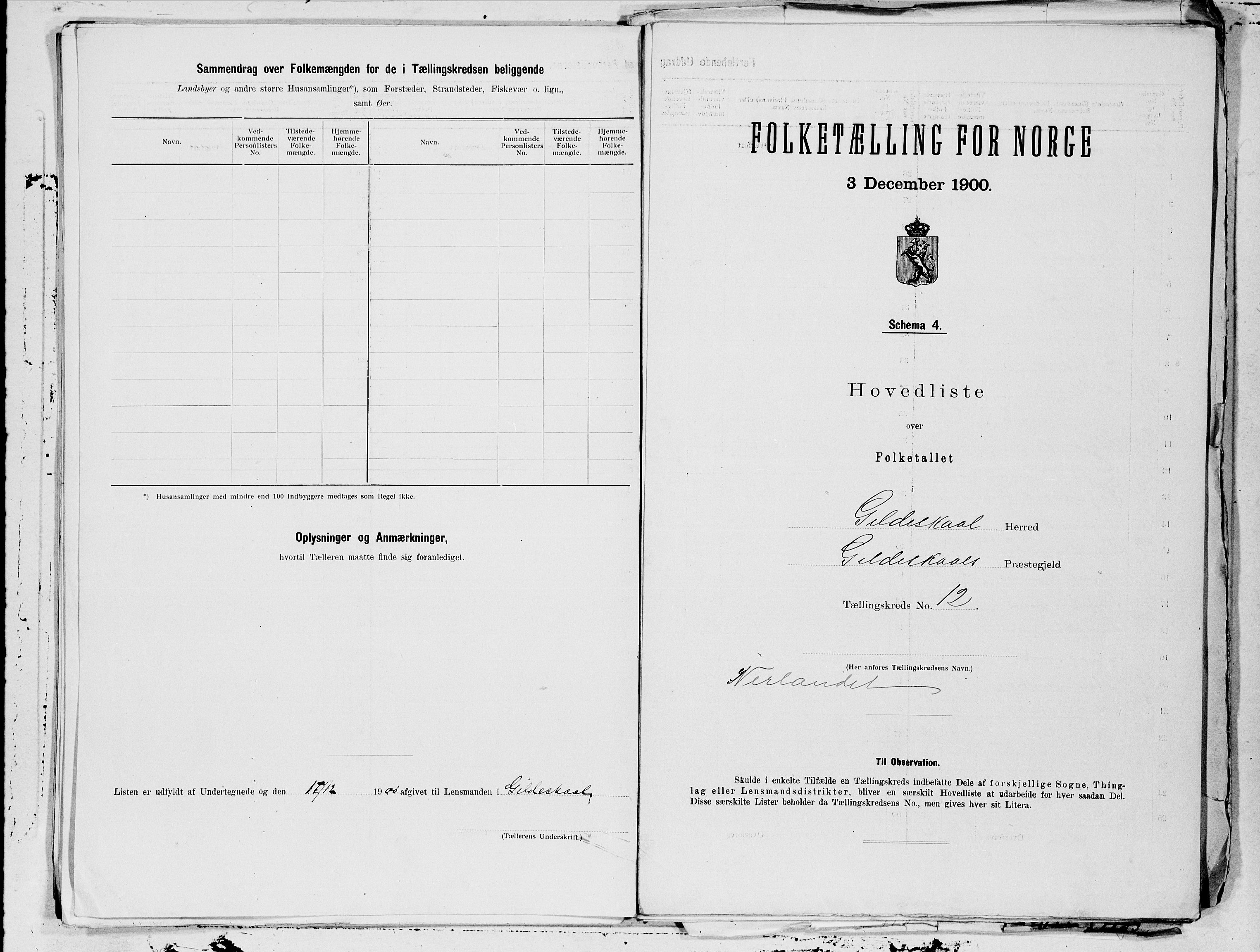 SAT, 1900 census for Gildeskål, 1900, p. 24