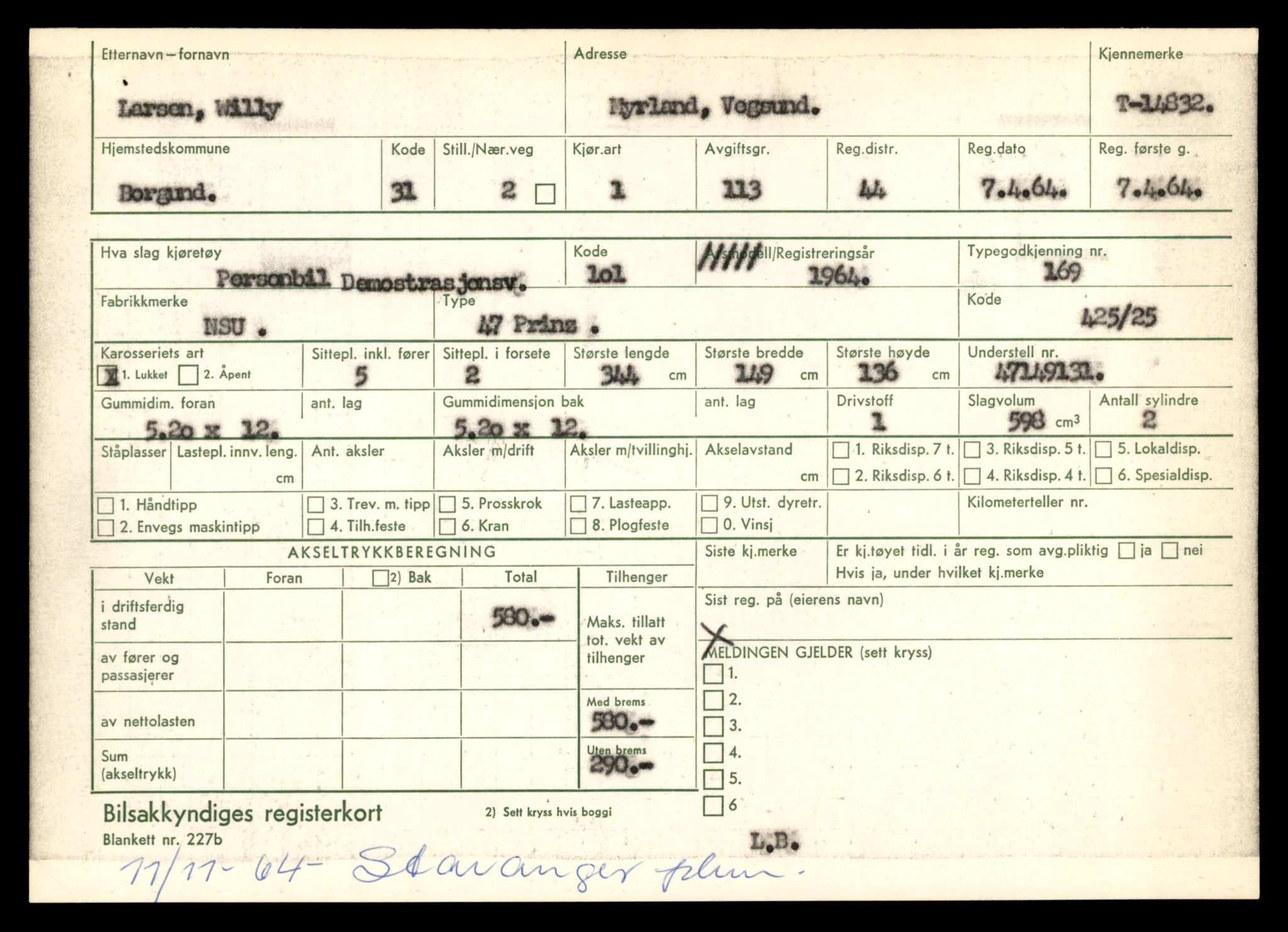 Møre og Romsdal vegkontor - Ålesund trafikkstasjon, AV/SAT-A-4099/F/Fe/L0048: Registreringskort for kjøretøy T 14721 - T 14863, 1927-1998, p. 2551