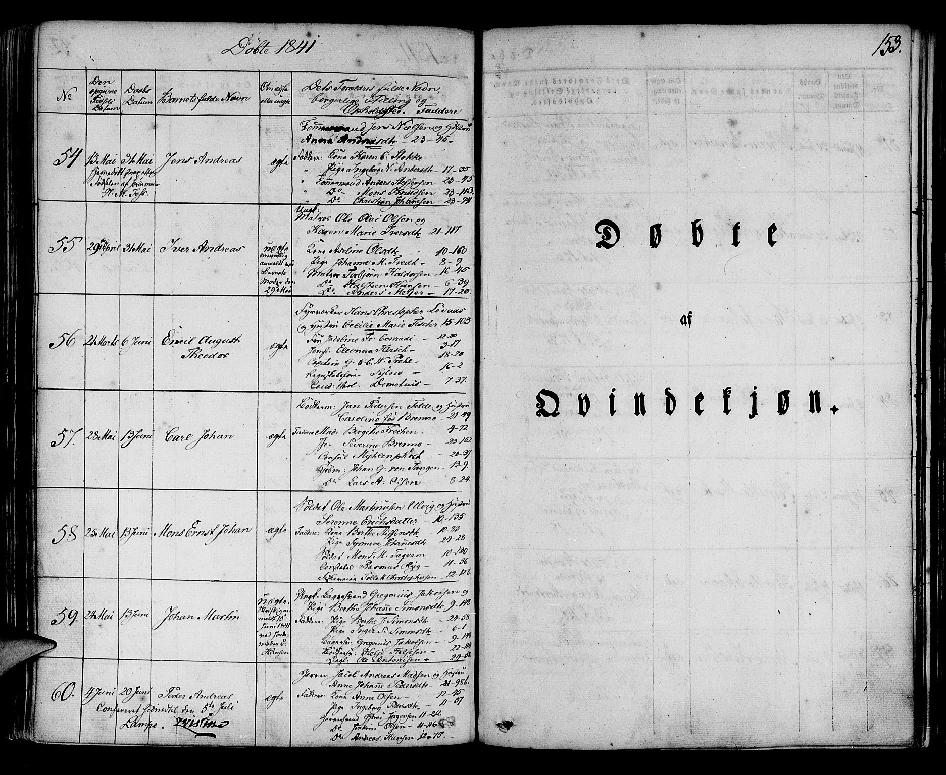 Korskirken sokneprestembete, SAB/A-76101/H/Haa/L0015: Parish register (official) no. B 1, 1833-1841, p. 153