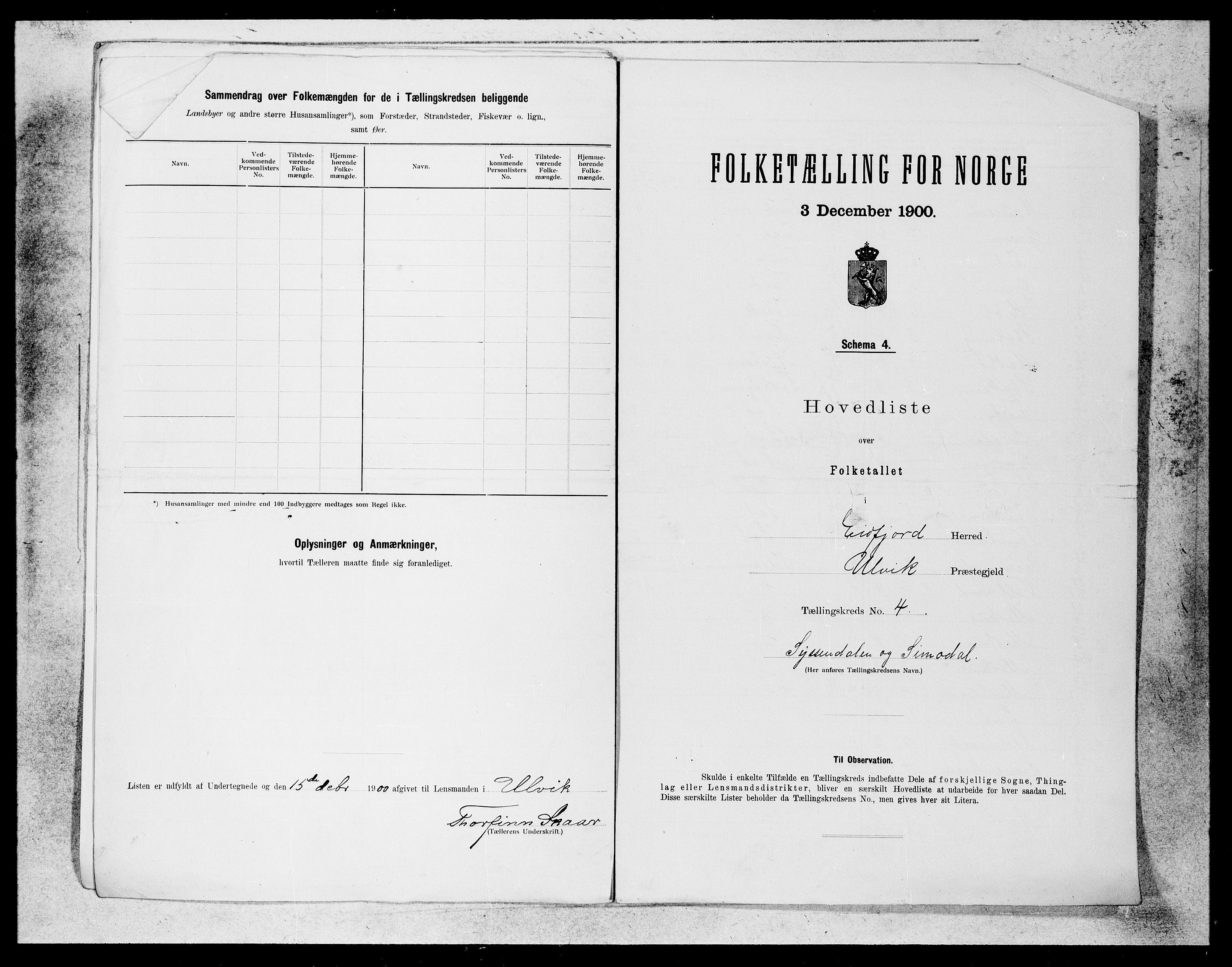 SAB, 1900 census for Eidfjord, 1900, p. 7