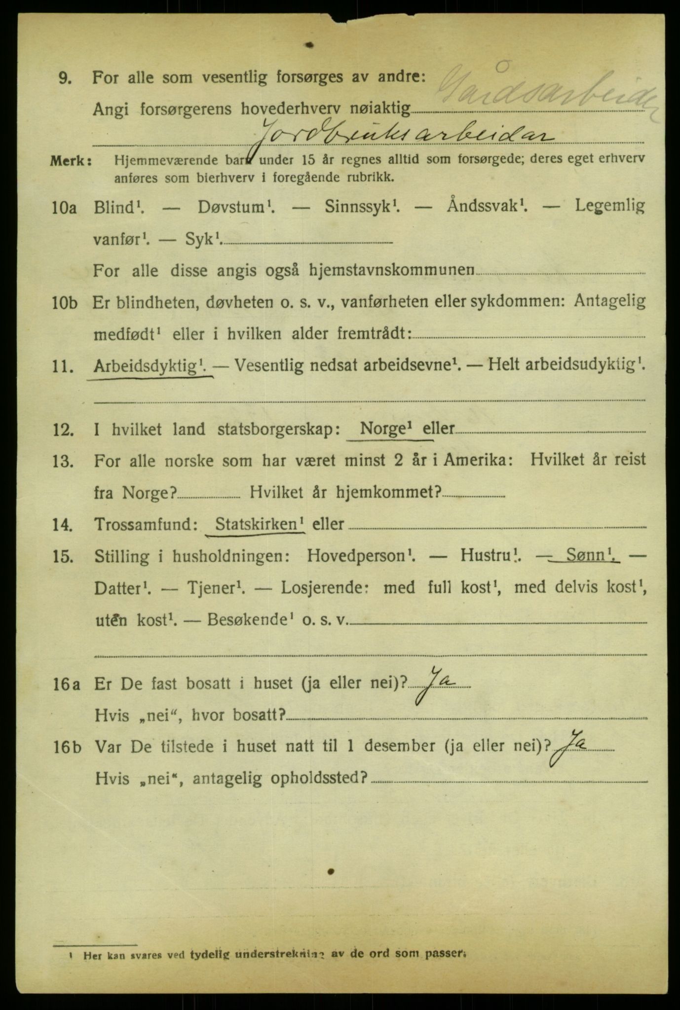 SAB, 1920 census for Austrheim, 1920, p. 2047