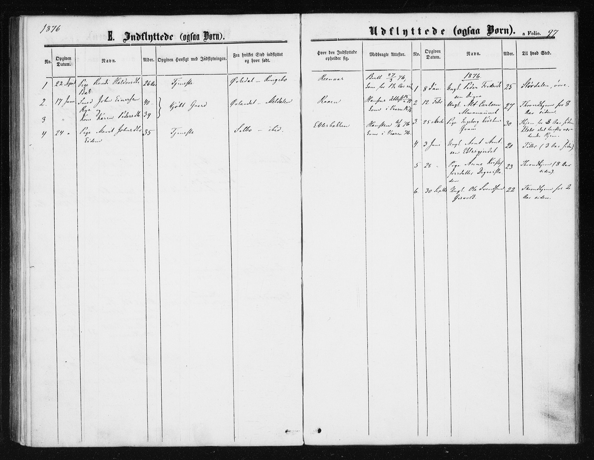 Ministerialprotokoller, klokkerbøker og fødselsregistre - Sør-Trøndelag, SAT/A-1456/608/L0333: Parish register (official) no. 608A02, 1862-1876, p. 97