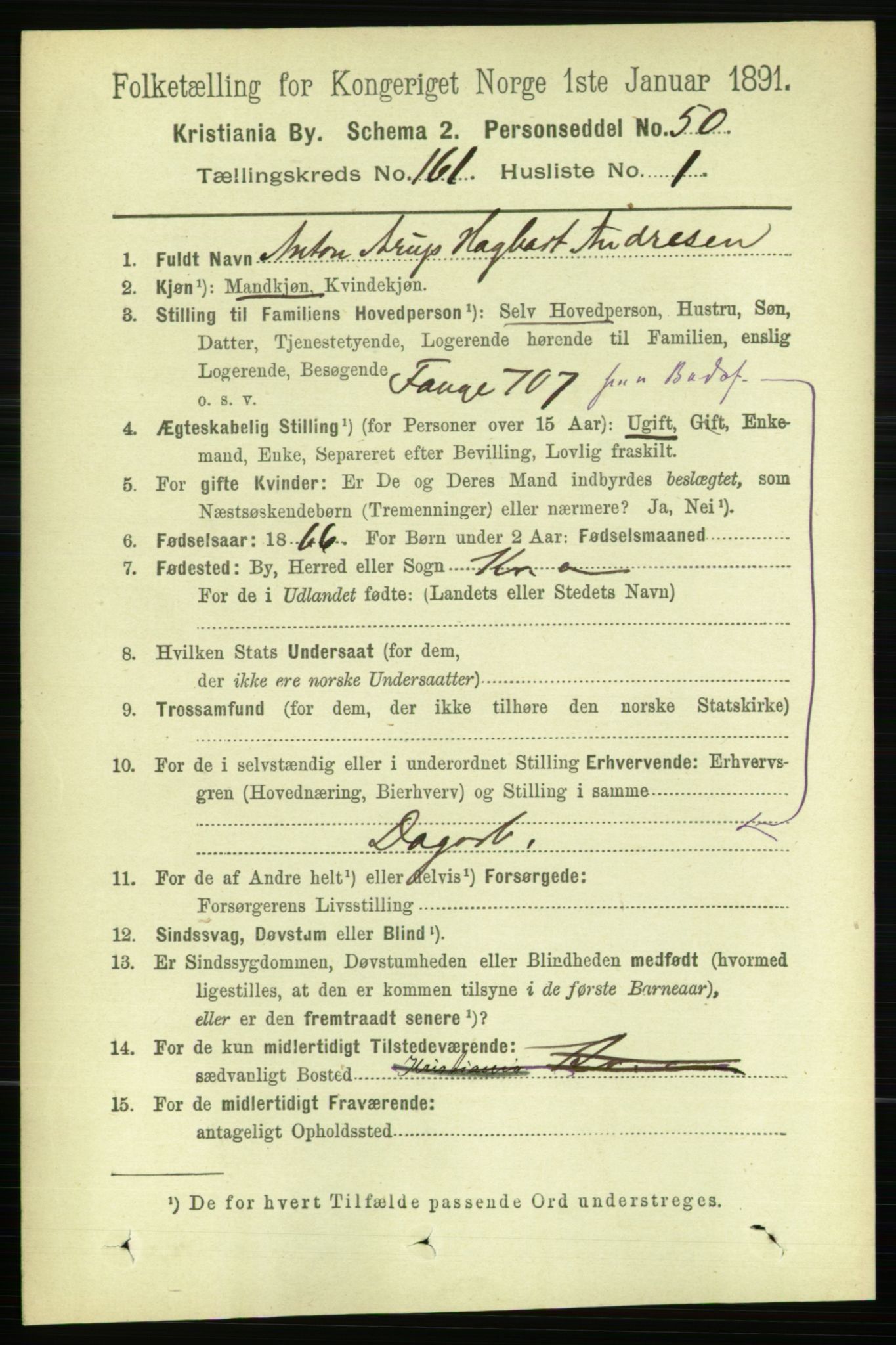 RA, 1891 census for 0301 Kristiania, 1891, p. 91468