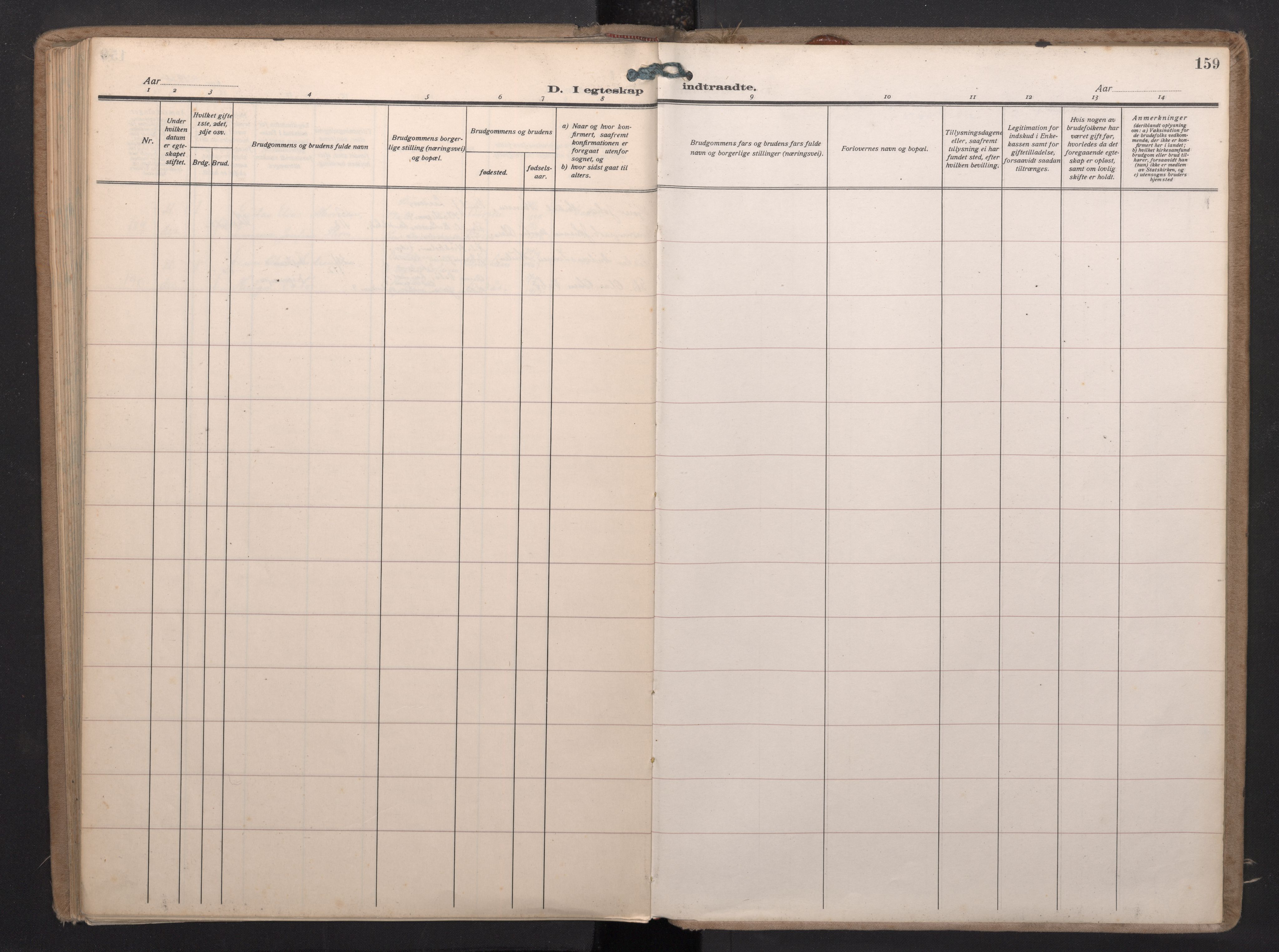 Nykirken Sokneprestembete, AV/SAB-A-77101/H/Haa/L0038: Parish register (official) no. D 8, 1926-1934, p. 158b-159a