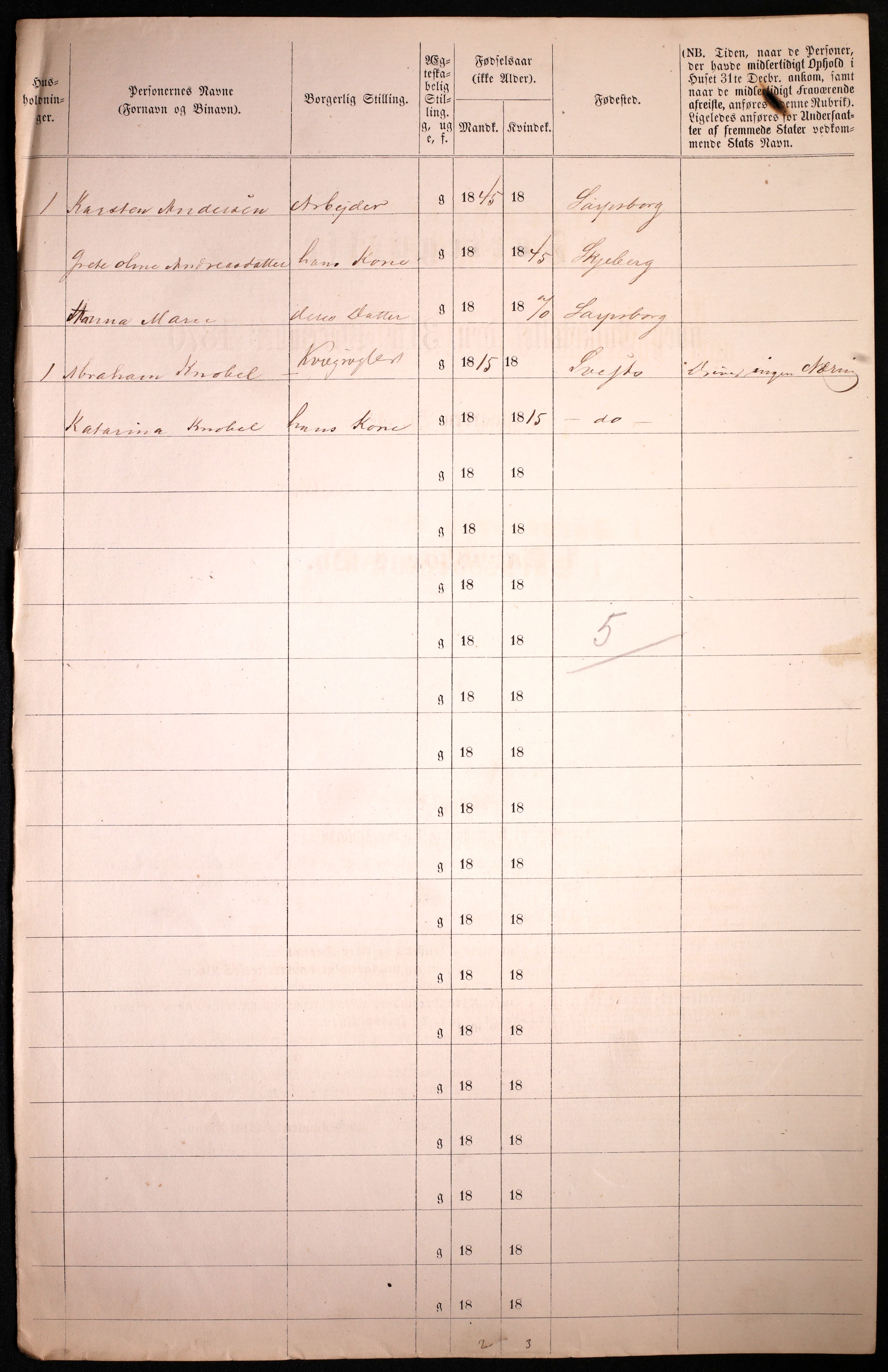 RA, 1870 census for 0102 Sarpsborg, 1870, p. 386