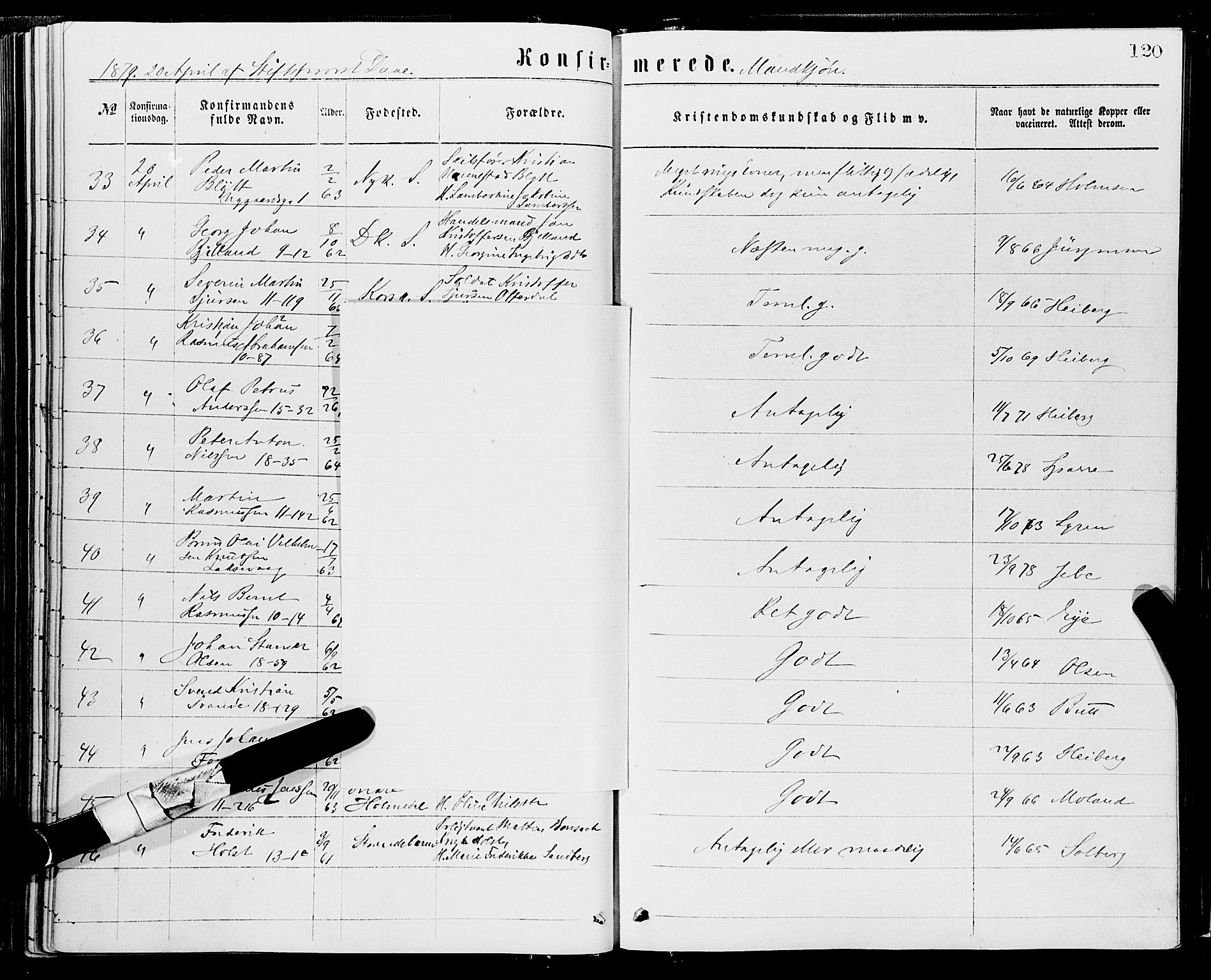 Domkirken sokneprestembete, AV/SAB-A-74801/H/Haa/L0029: Parish register (official) no. C 4, 1864-1879, p. 121