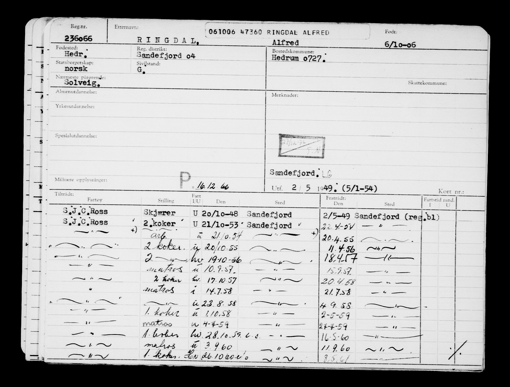 Direktoratet for sjømenn, AV/RA-S-3545/G/Gb/L0067: Hovedkort, 1906, p. 499