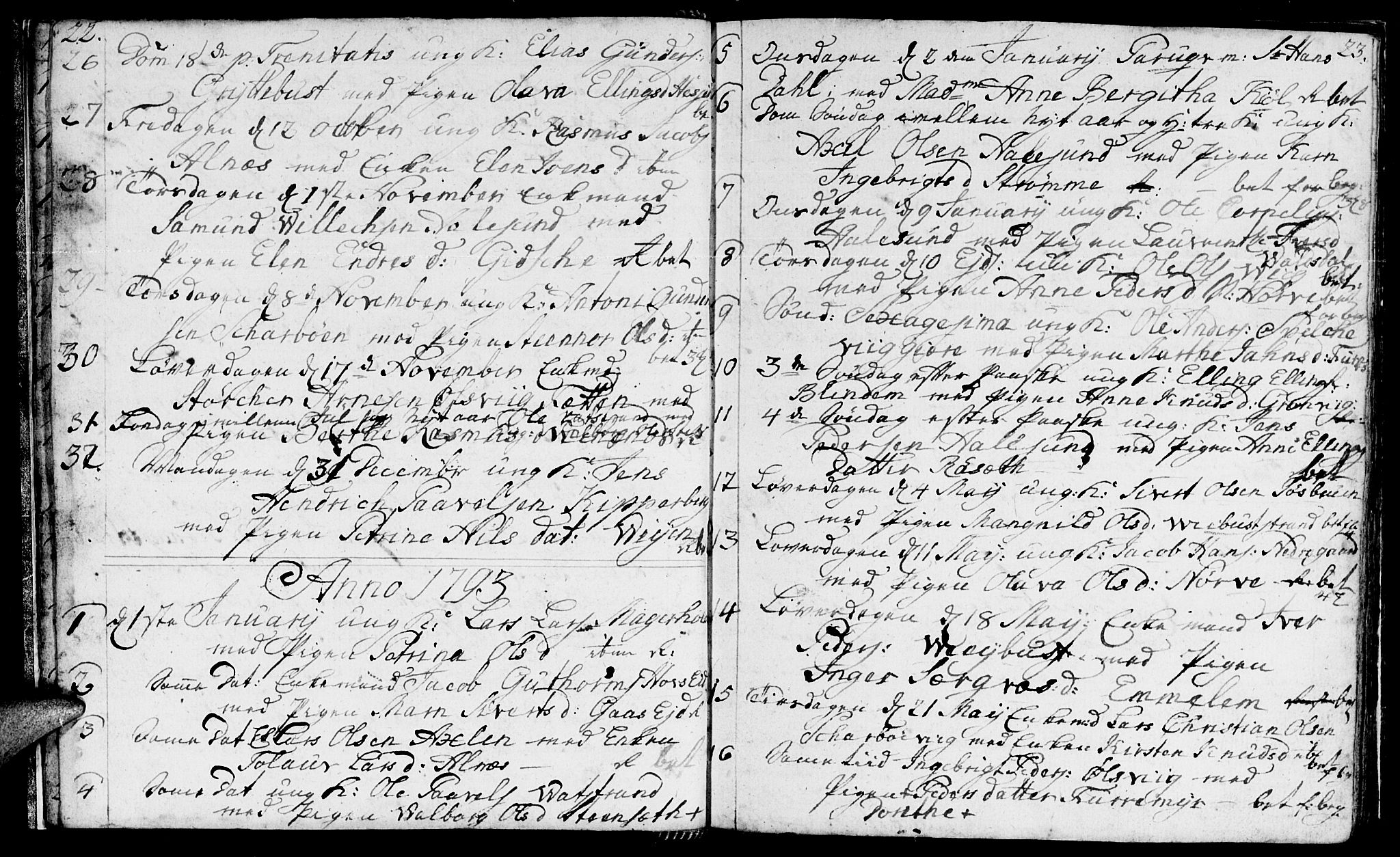 Ministerialprotokoller, klokkerbøker og fødselsregistre - Møre og Romsdal, SAT/A-1454/528/L0421: Parish register (copy) no. 528C02, 1785-1800, p. 22-23
