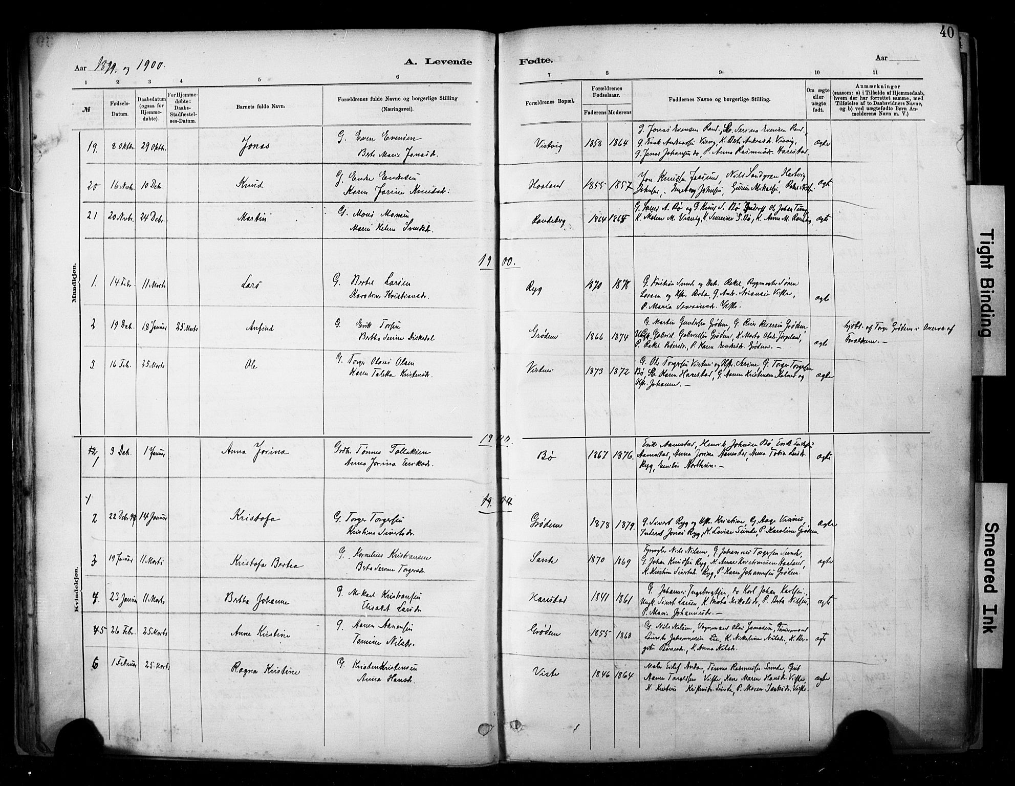 Hetland sokneprestkontor, SAST/A-101826/30/30BA/L0009: Parish register (official) no. A 9, 1882-1918, p. 40