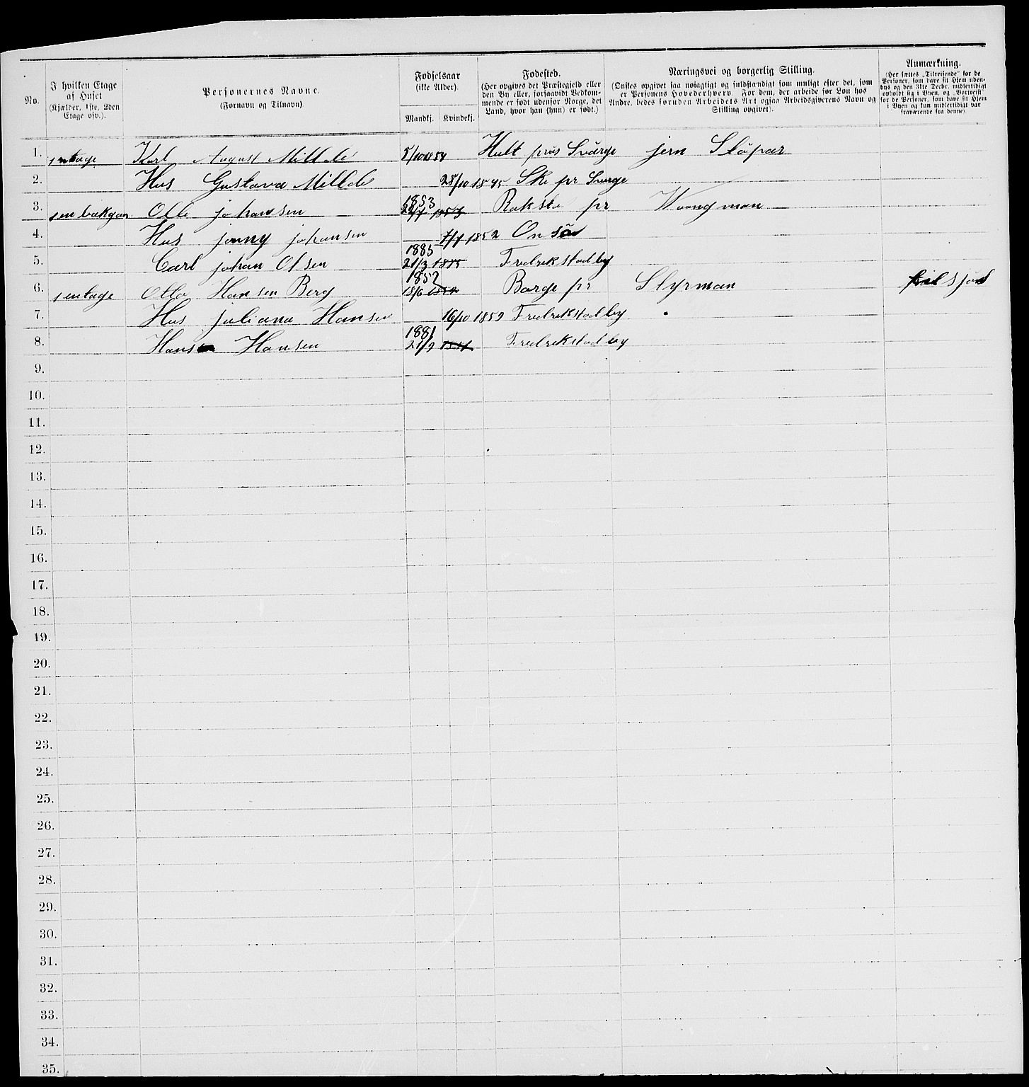 RA, 1885 census for 0103 Fredrikstad, 1885, p. 1234