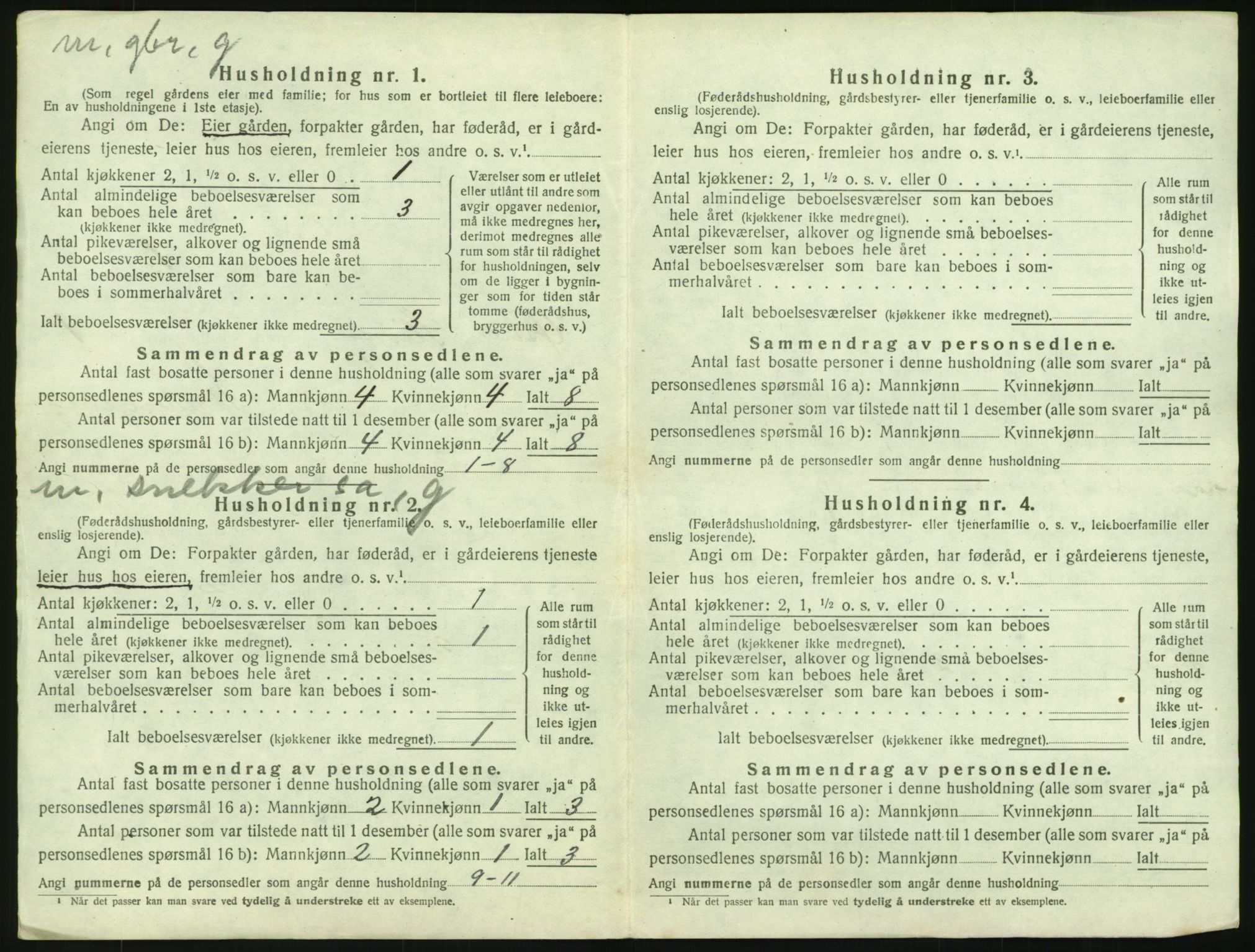 SAH, 1920 census for Øystre Slidre, 1920, p. 44
