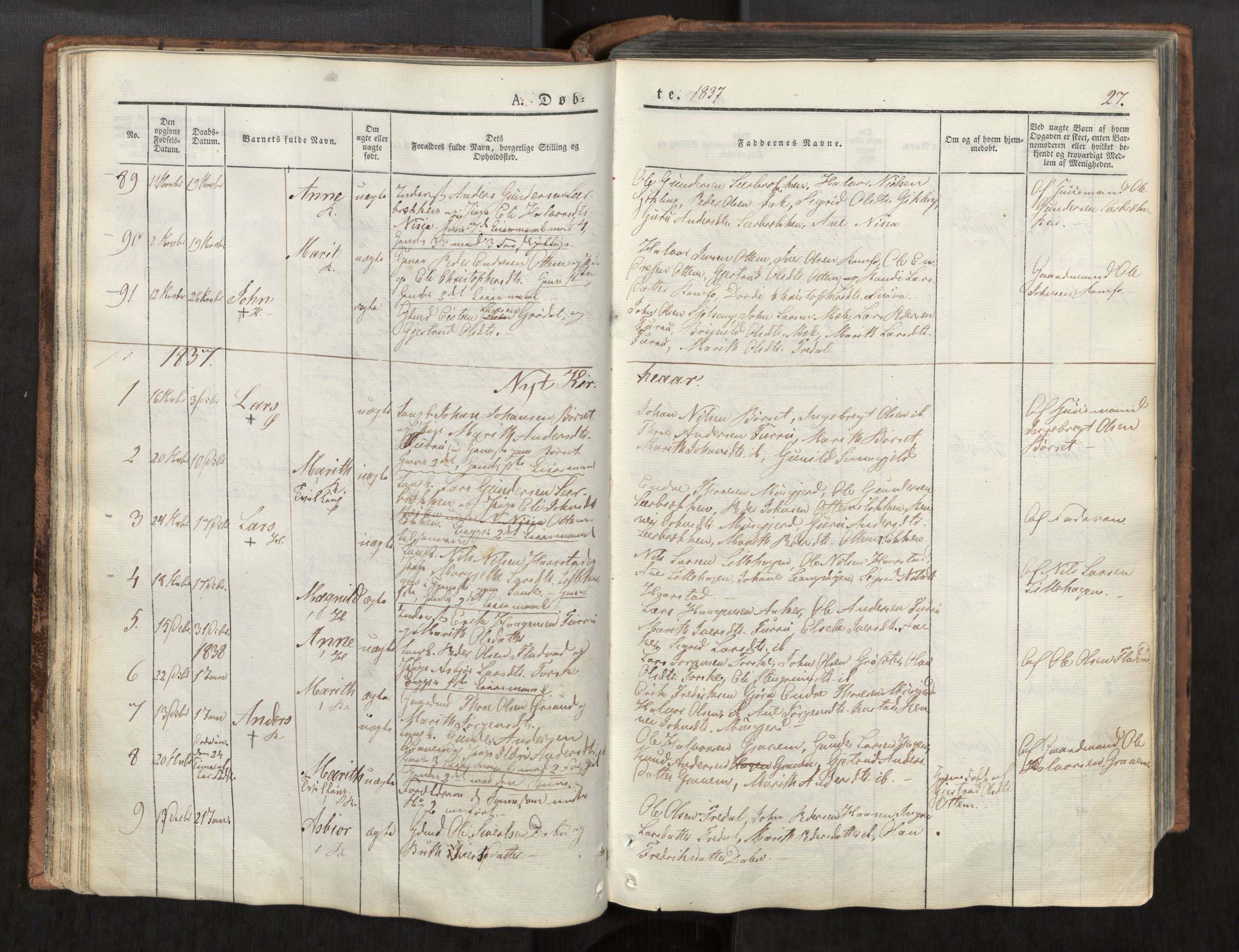 Ministerialprotokoller, klokkerbøker og fødselsregistre - Møre og Romsdal, SAT/A-1454/590/L1012: Parish register (official) no. 590A04, 1832-1846, p. 27