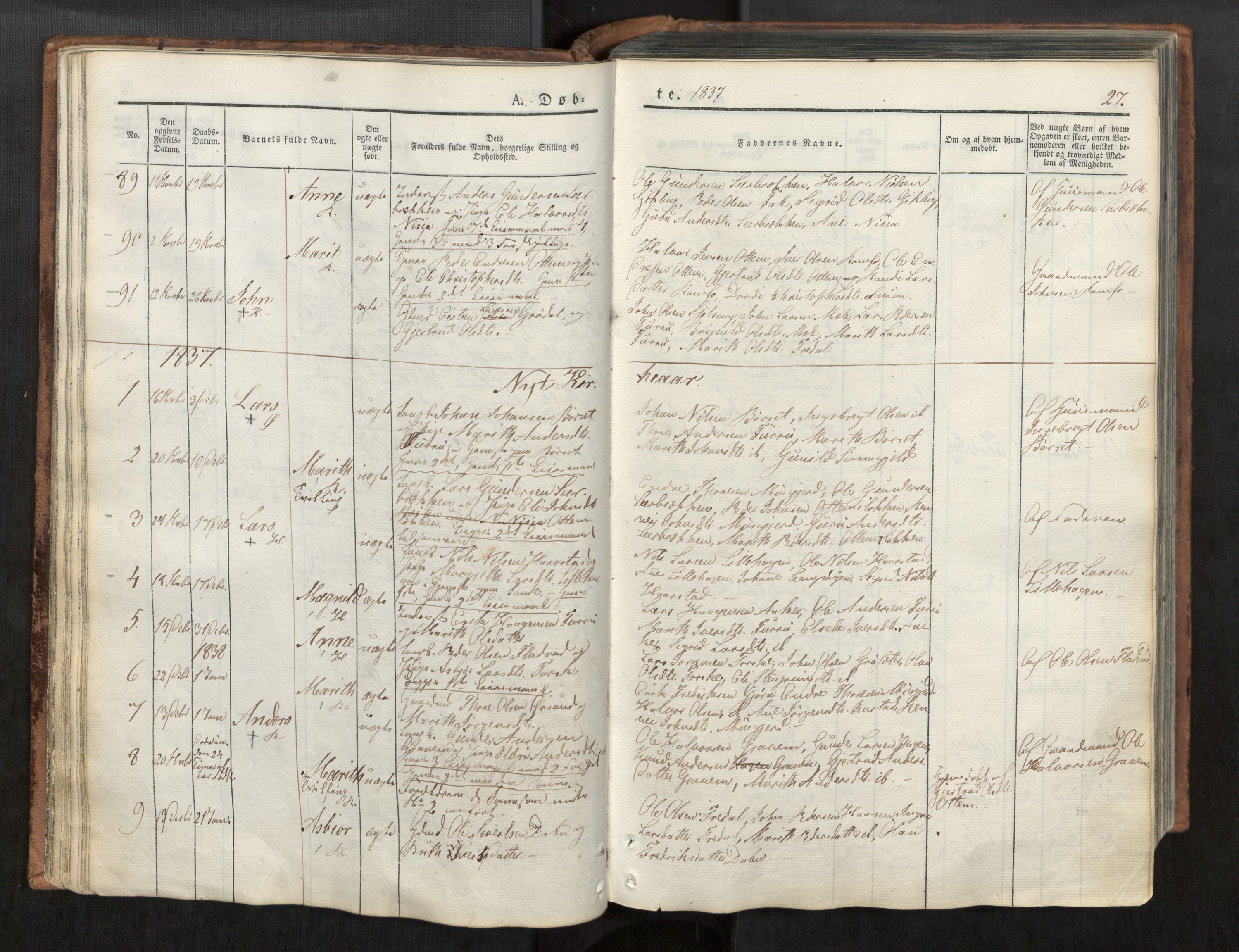 Ministerialprotokoller, klokkerbøker og fødselsregistre - Møre og Romsdal, AV/SAT-A-1454/590/L1012: Parish register (official) no. 590A04, 1832-1846, p. 27