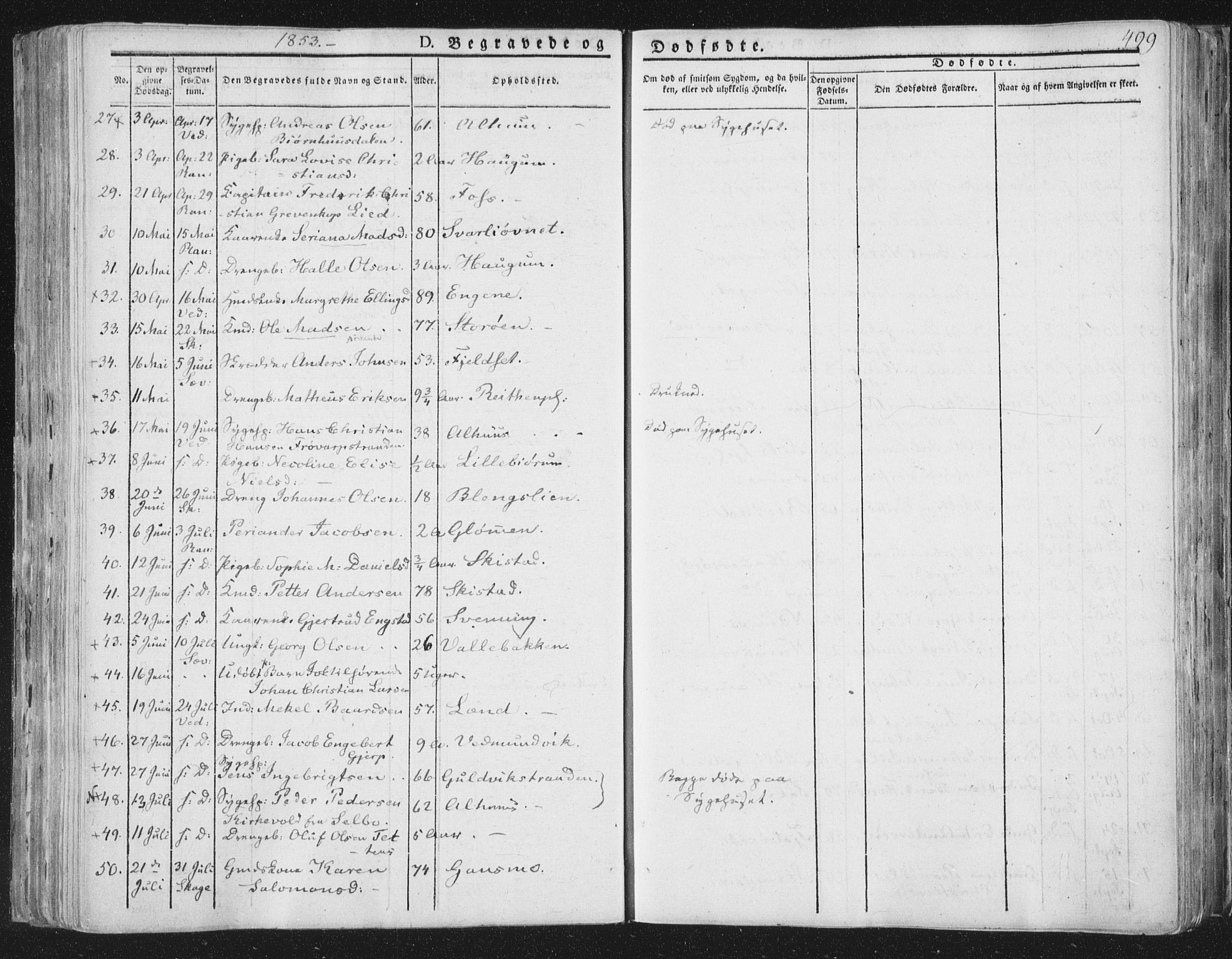 Ministerialprotokoller, klokkerbøker og fødselsregistre - Nord-Trøndelag, SAT/A-1458/764/L0552: Parish register (official) no. 764A07b, 1824-1865, p. 499
