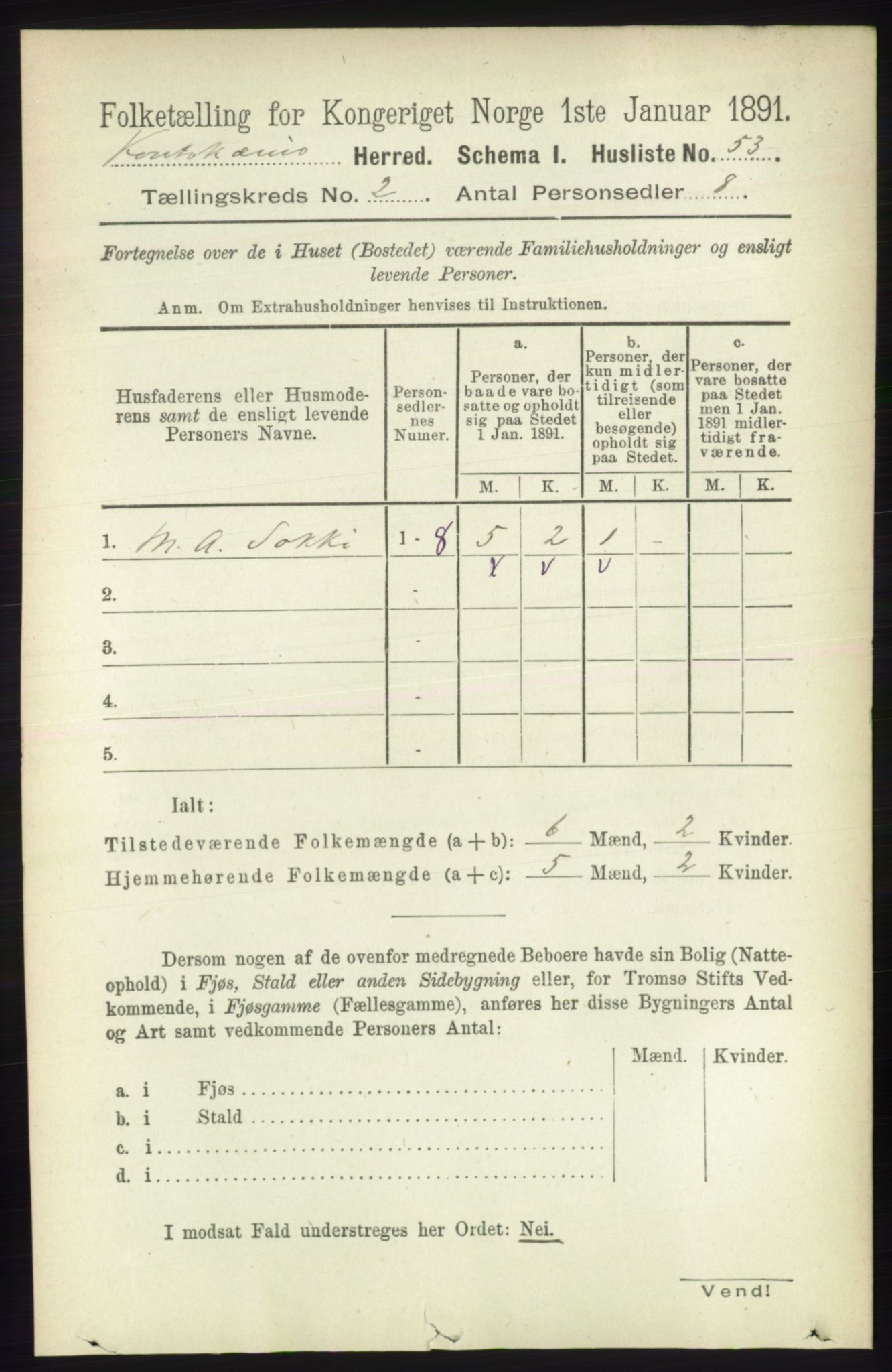 RA, 1891 census for 2011 Kautokeino, 1891, p. 317