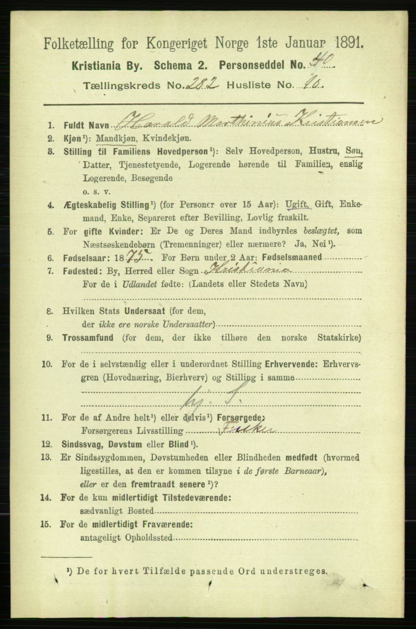 RA, 1891 census for 0301 Kristiania, 1891, p. 171922