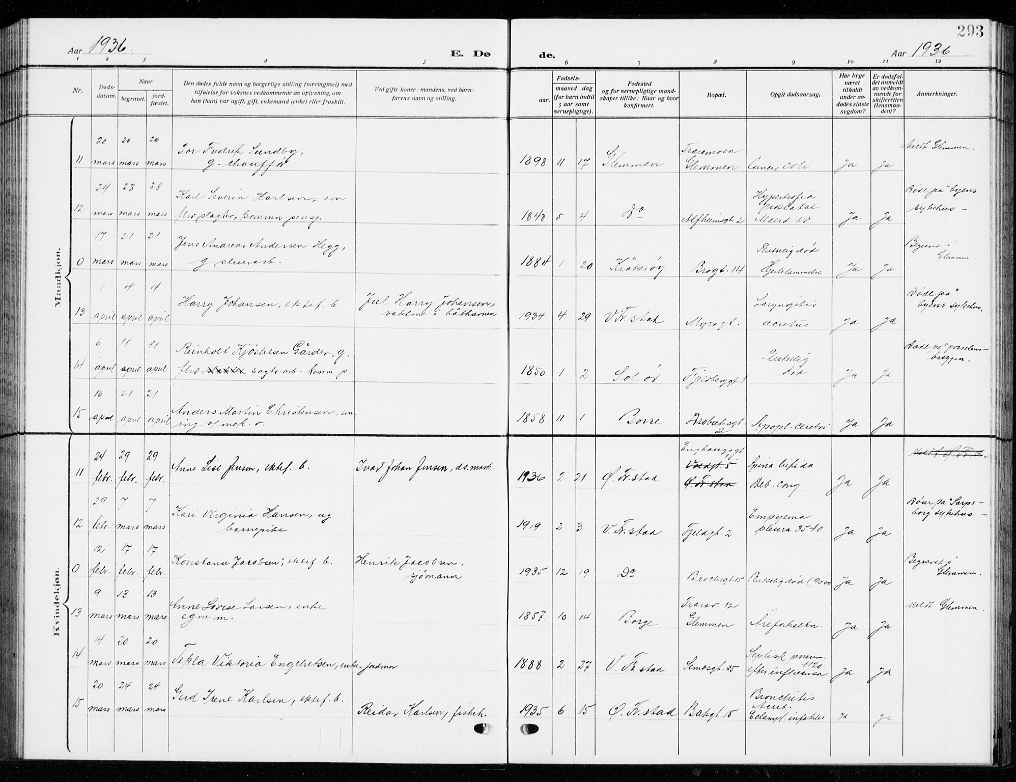 Fredrikstad domkirkes prestekontor Kirkebøker, AV/SAO-A-10906/G/Ga/L0004: Parish register (copy) no. 4, 1910-1944, p. 293