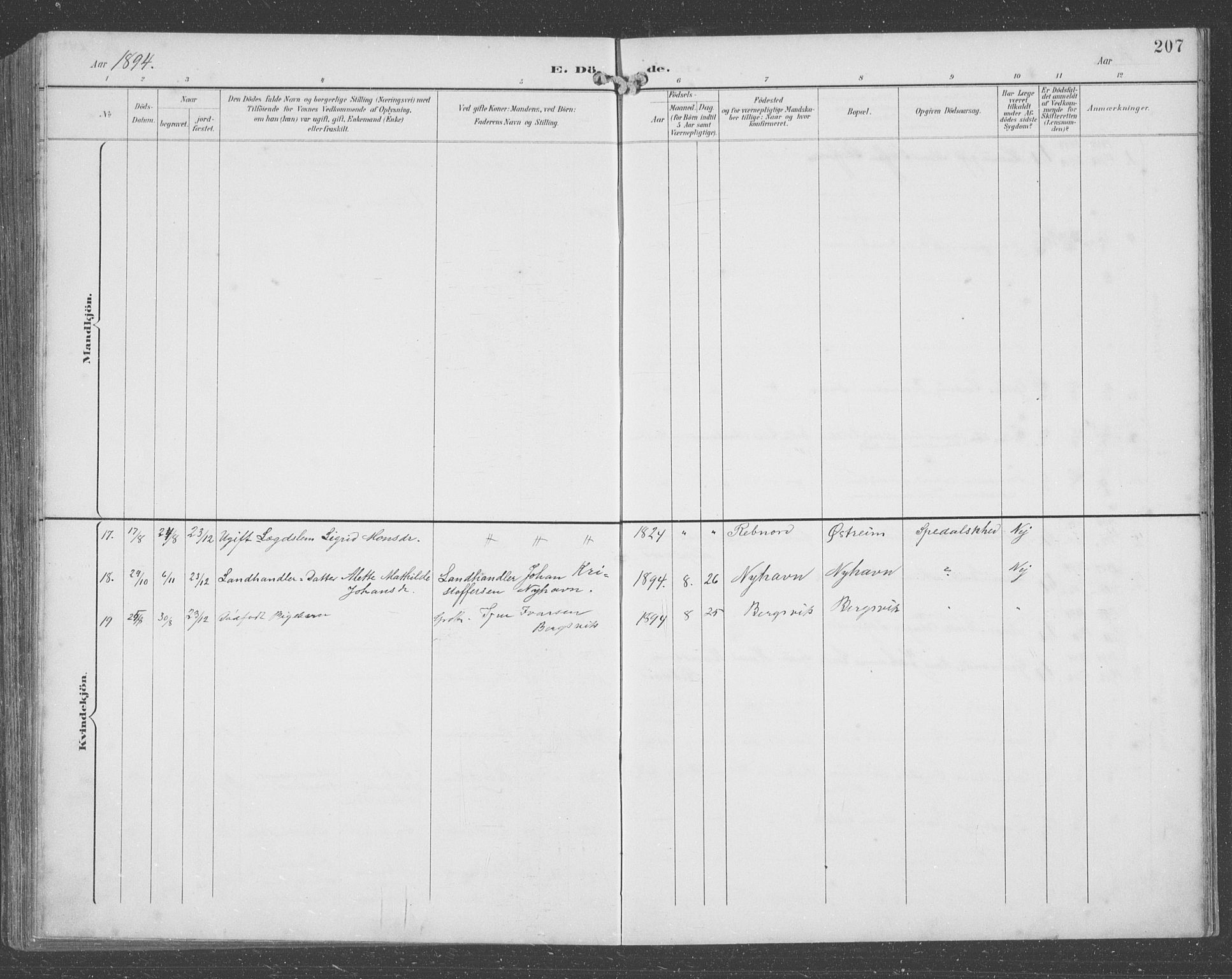 Lindås Sokneprestembete, SAB/A-76701/H/Hab: Parish register (copy) no. C 4, 1894-1910, p. 207