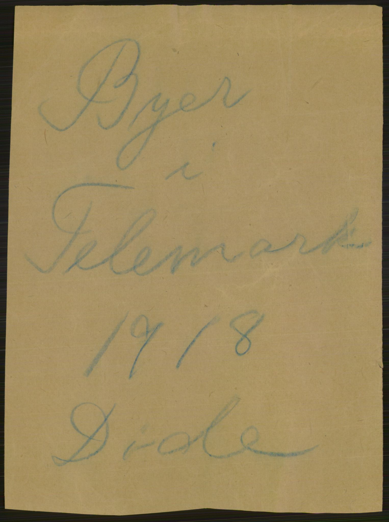 Statistisk sentralbyrå, Sosiodemografiske emner, Befolkning, AV/RA-S-2228/D/Df/Dfb/Dfbh/L0026: Telemark fylke: Døde. Bygder og byer., 1918, p. 1