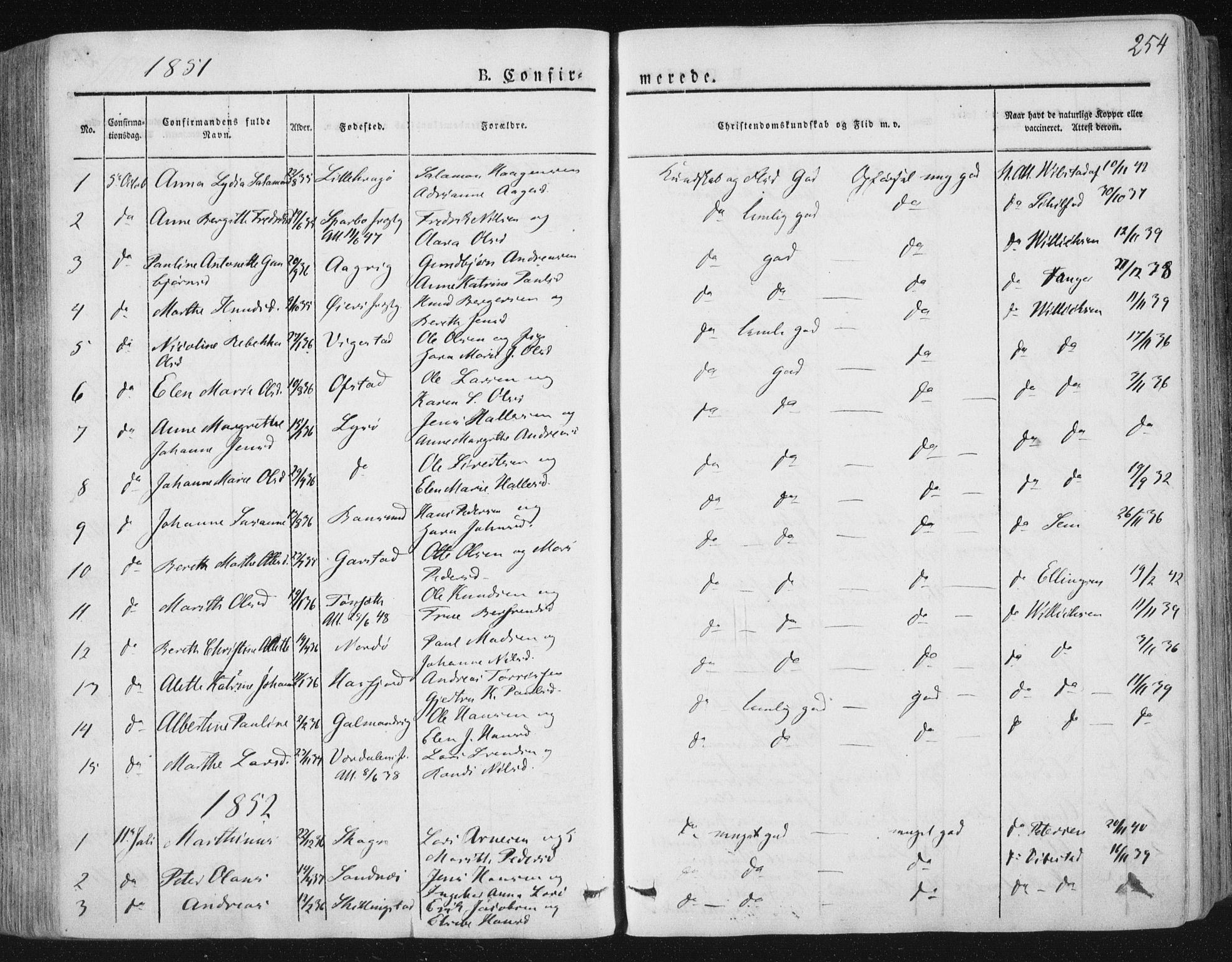 Ministerialprotokoller, klokkerbøker og fødselsregistre - Nord-Trøndelag, SAT/A-1458/784/L0669: Parish register (official) no. 784A04, 1829-1859, p. 254