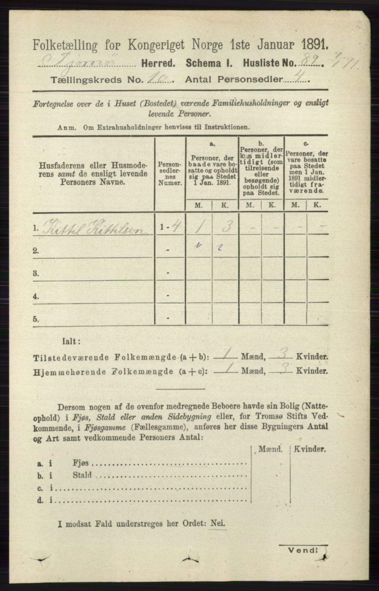 RA, 1891 census for 0723 Tjøme, 1891, p. 3713