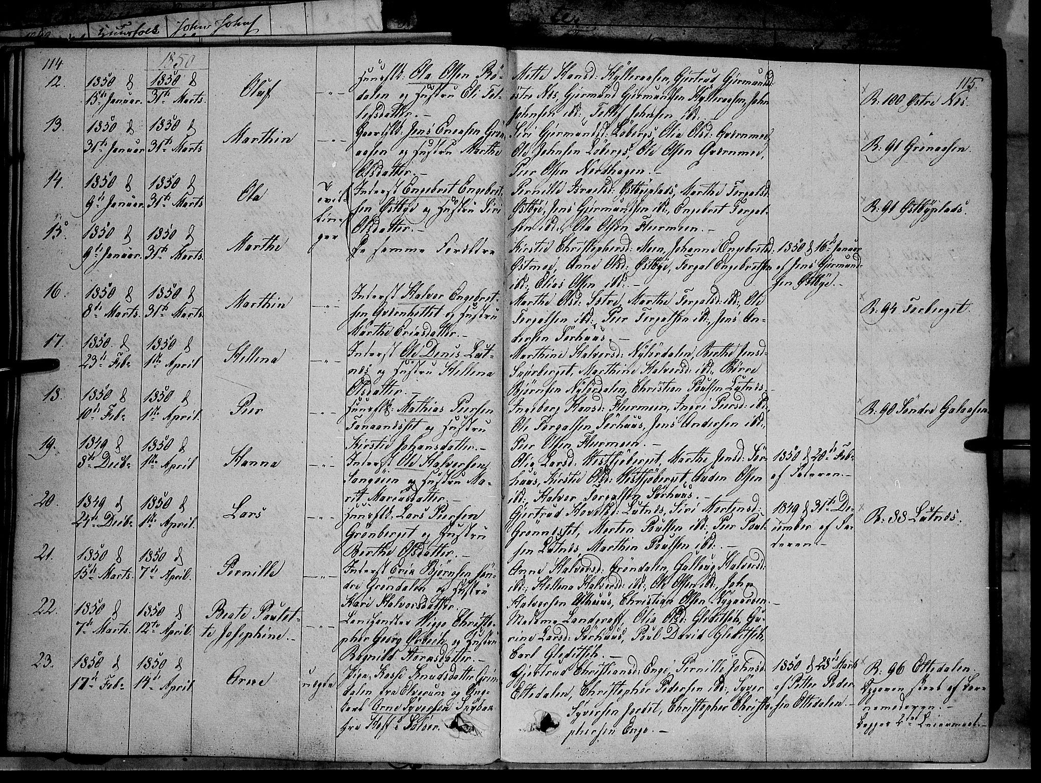 Trysil prestekontor, AV/SAH-PREST-046/H/Ha/Haa/L0004: Parish register (official) no. 4 /1, 1842-1850, p. 114-115