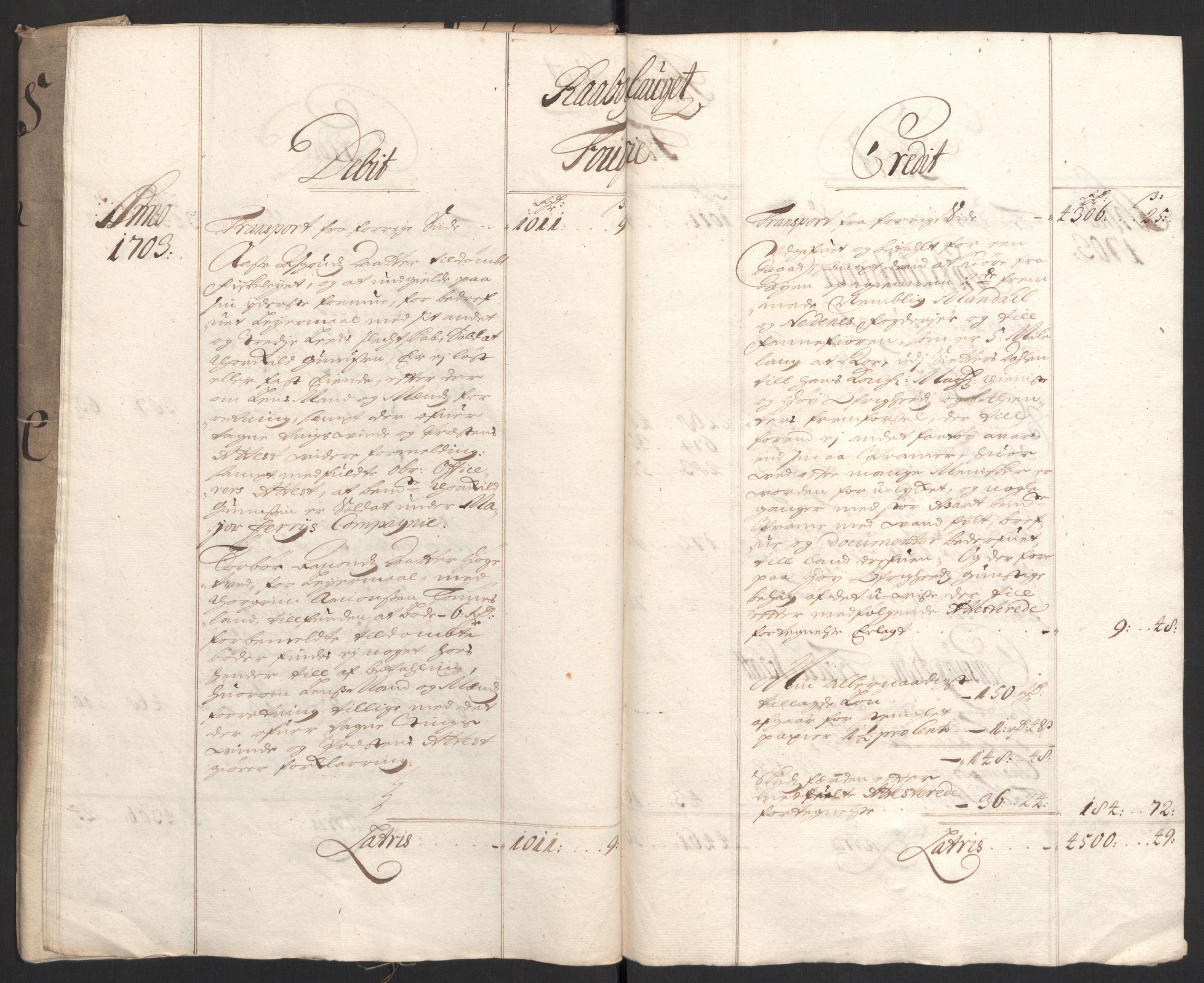 Rentekammeret inntil 1814, Reviderte regnskaper, Fogderegnskap, RA/EA-4092/R40/L2447: Fogderegnskap Råbyggelag, 1703-1705, p. 19