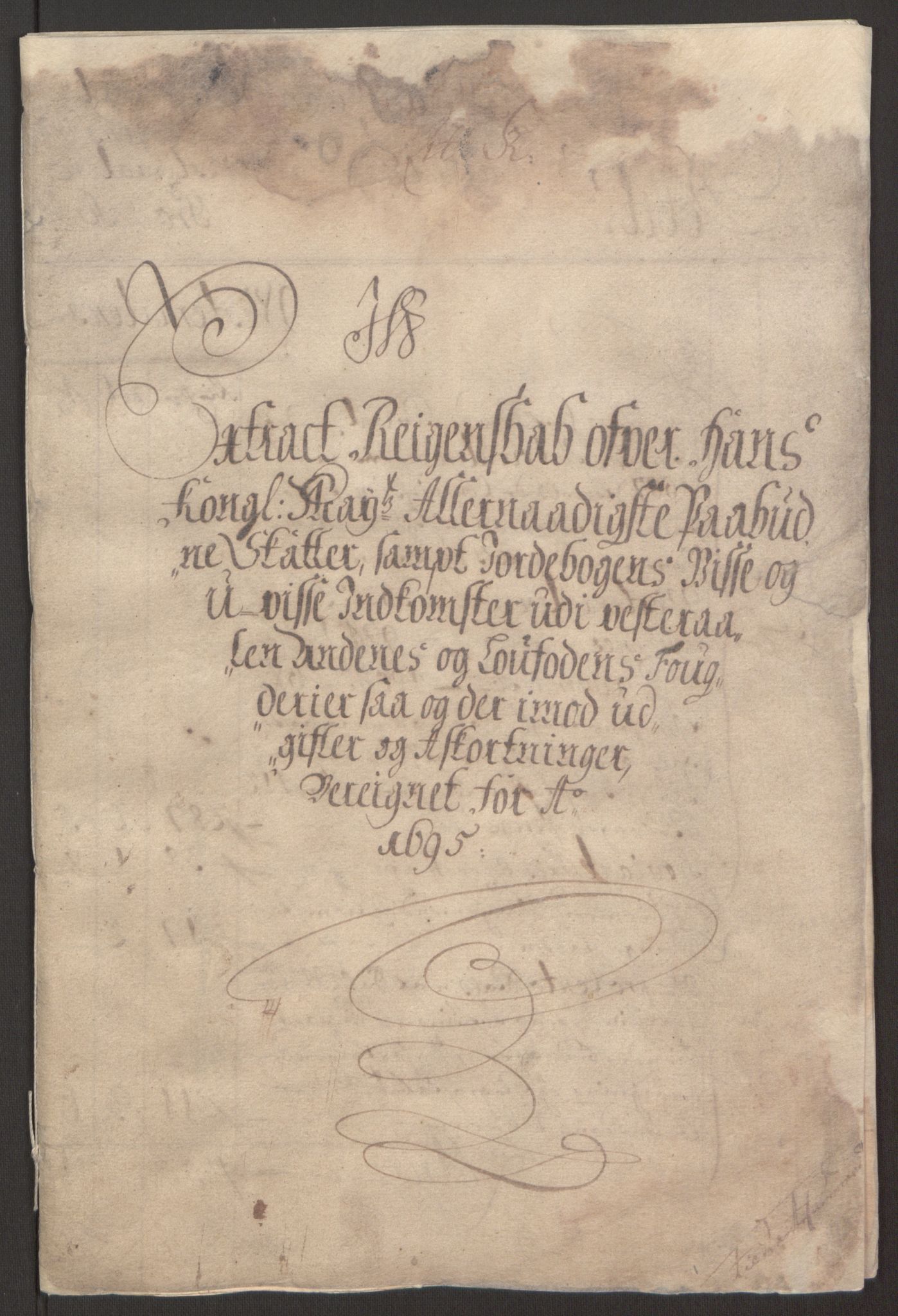 Rentekammeret inntil 1814, Reviderte regnskaper, Fogderegnskap, RA/EA-4092/R67/L4677: Fogderegnskap Vesterålen, Andenes og Lofoten, 1694-1695, p. 169
