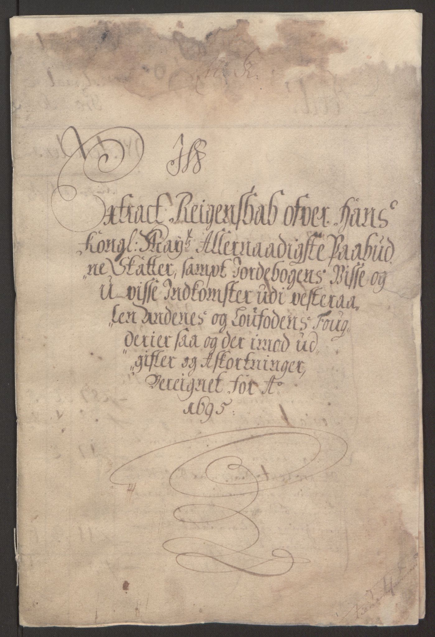 Rentekammeret inntil 1814, Reviderte regnskaper, Fogderegnskap, AV/RA-EA-4092/R67/L4677: Fogderegnskap Vesterålen, Andenes og Lofoten, 1694-1695, p. 169