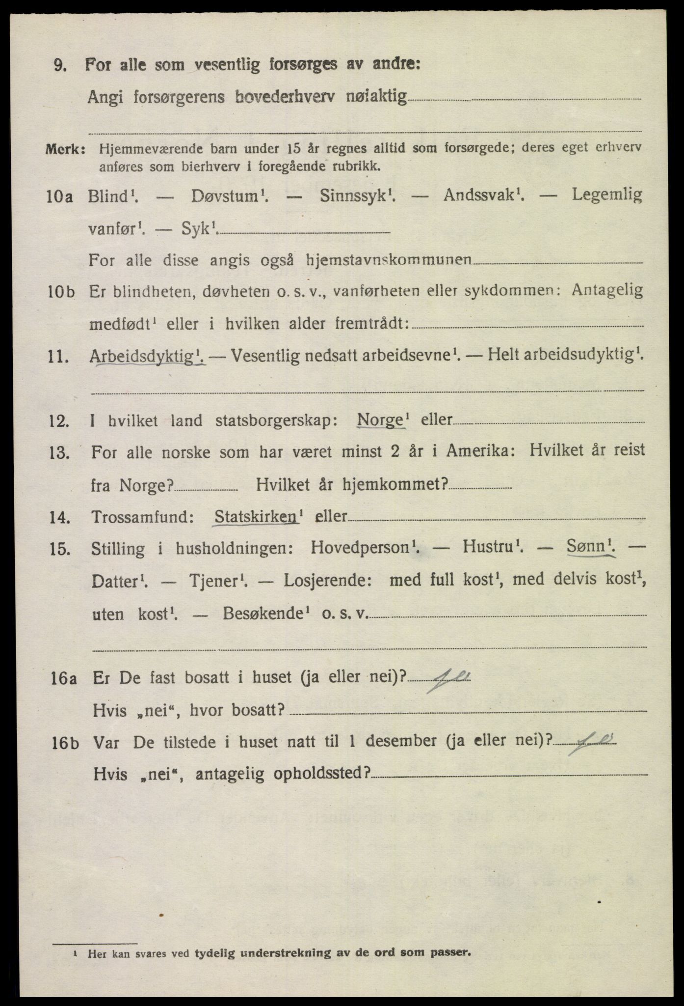 SAK, 1920 census for Lista, 1920, p. 12890