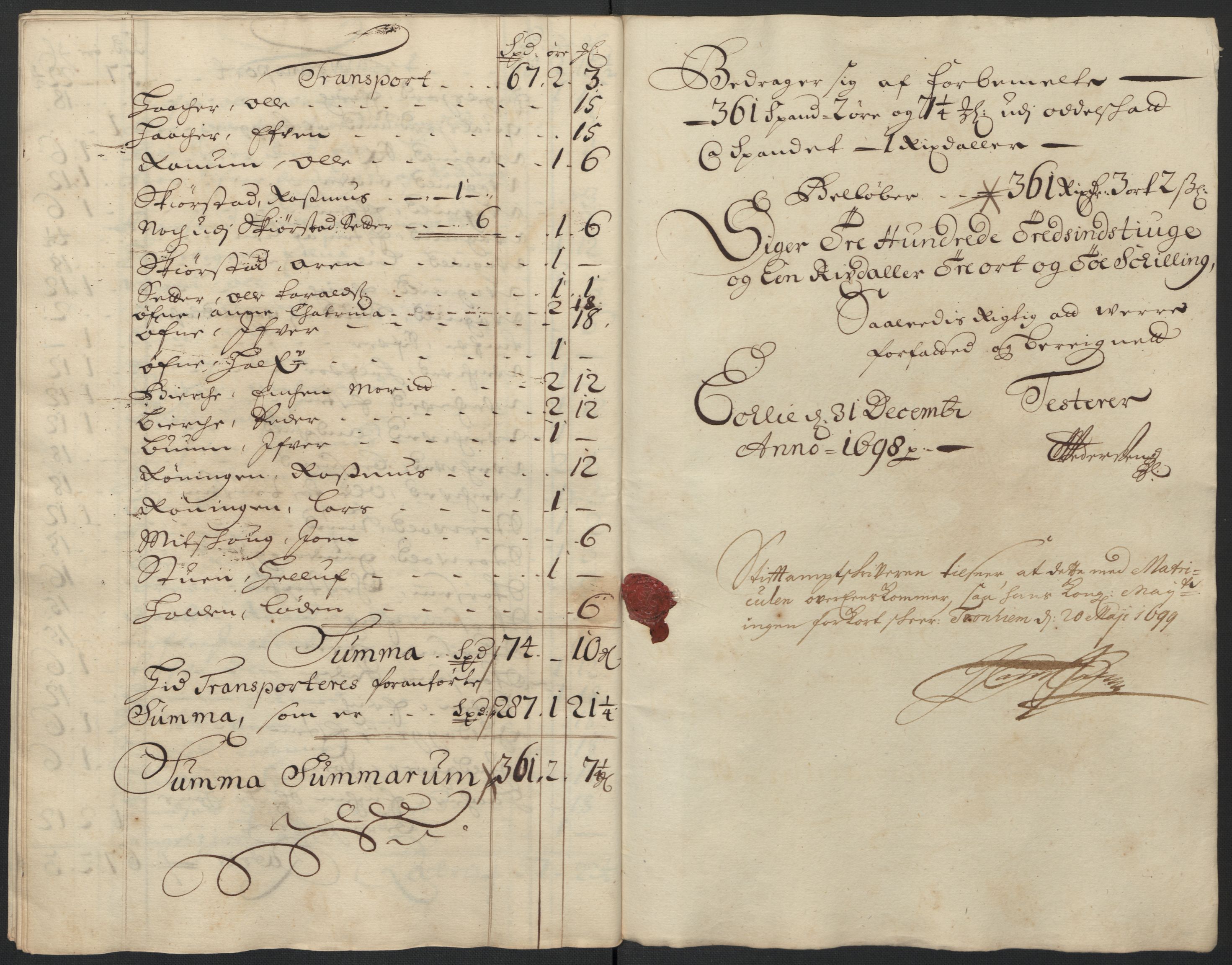 Rentekammeret inntil 1814, Reviderte regnskaper, Fogderegnskap, AV/RA-EA-4092/R60/L3948: Fogderegnskap Orkdal og Gauldal, 1698, p. 233