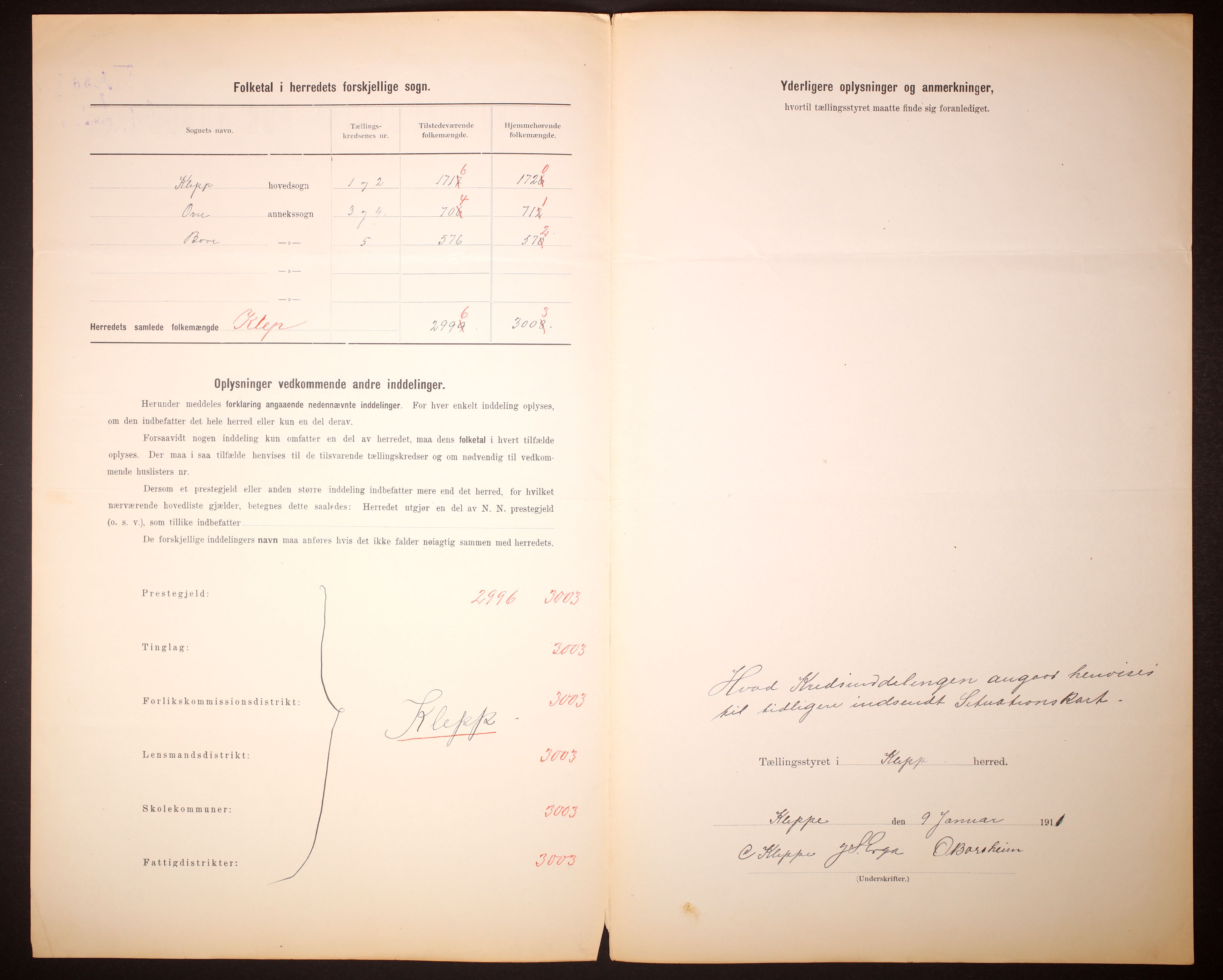 RA, 1910 census for Klepp, 1910, p. 3