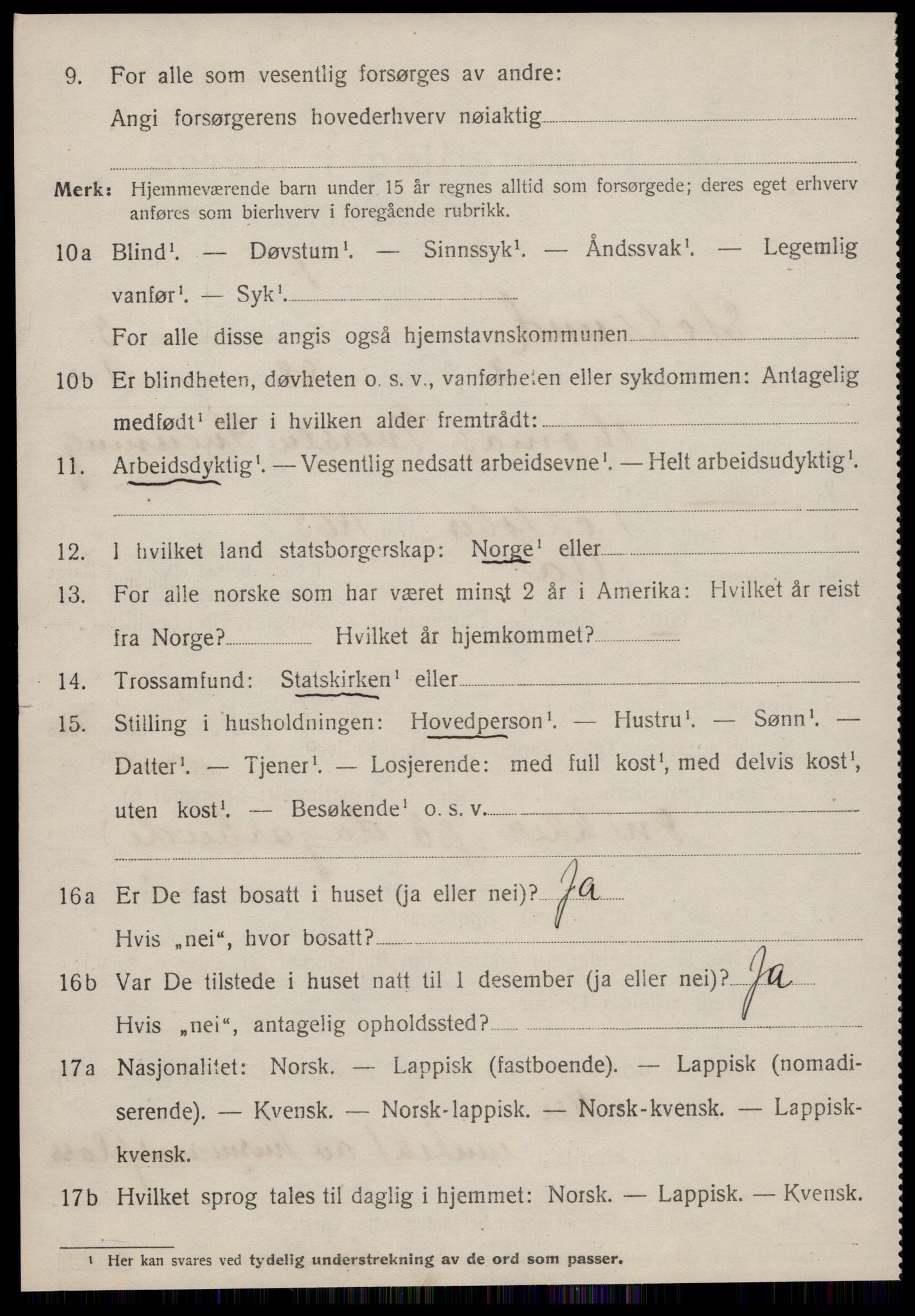 SAT, 1920 census for Stoksund, 1920, p. 2595