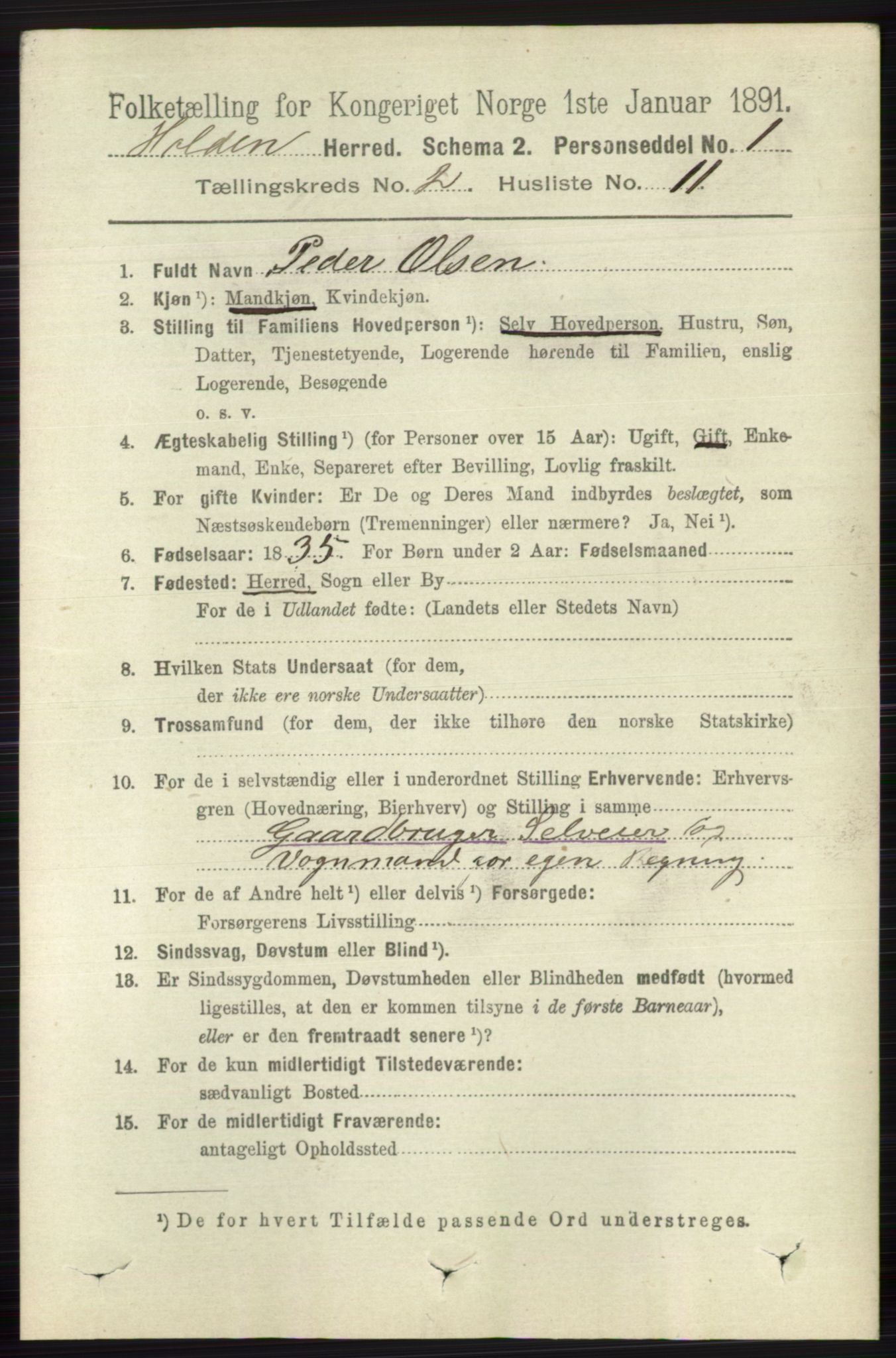 RA, 1891 census for 0819 Holla, 1891, p. 766