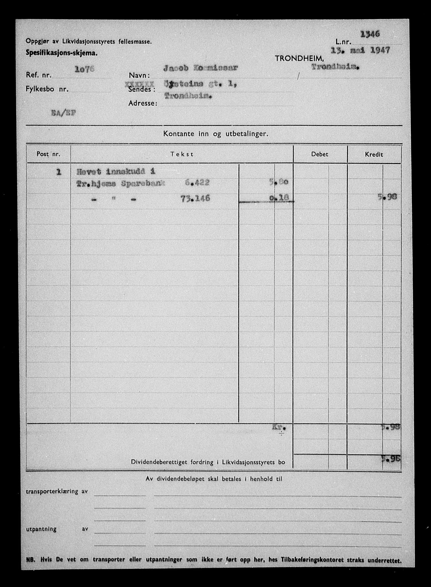 Justisdepartementet, Tilbakeføringskontoret for inndratte formuer, AV/RA-S-1564/H/Hc/Hca/L0902: --, 1945-1947, p. 385