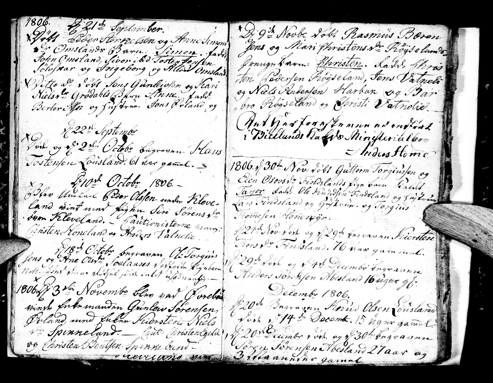 Bjelland sokneprestkontor, AV/SAK-1111-0005/F/Fa/Fab/L0001: Parish register (official) no. A 1, 1799-1810