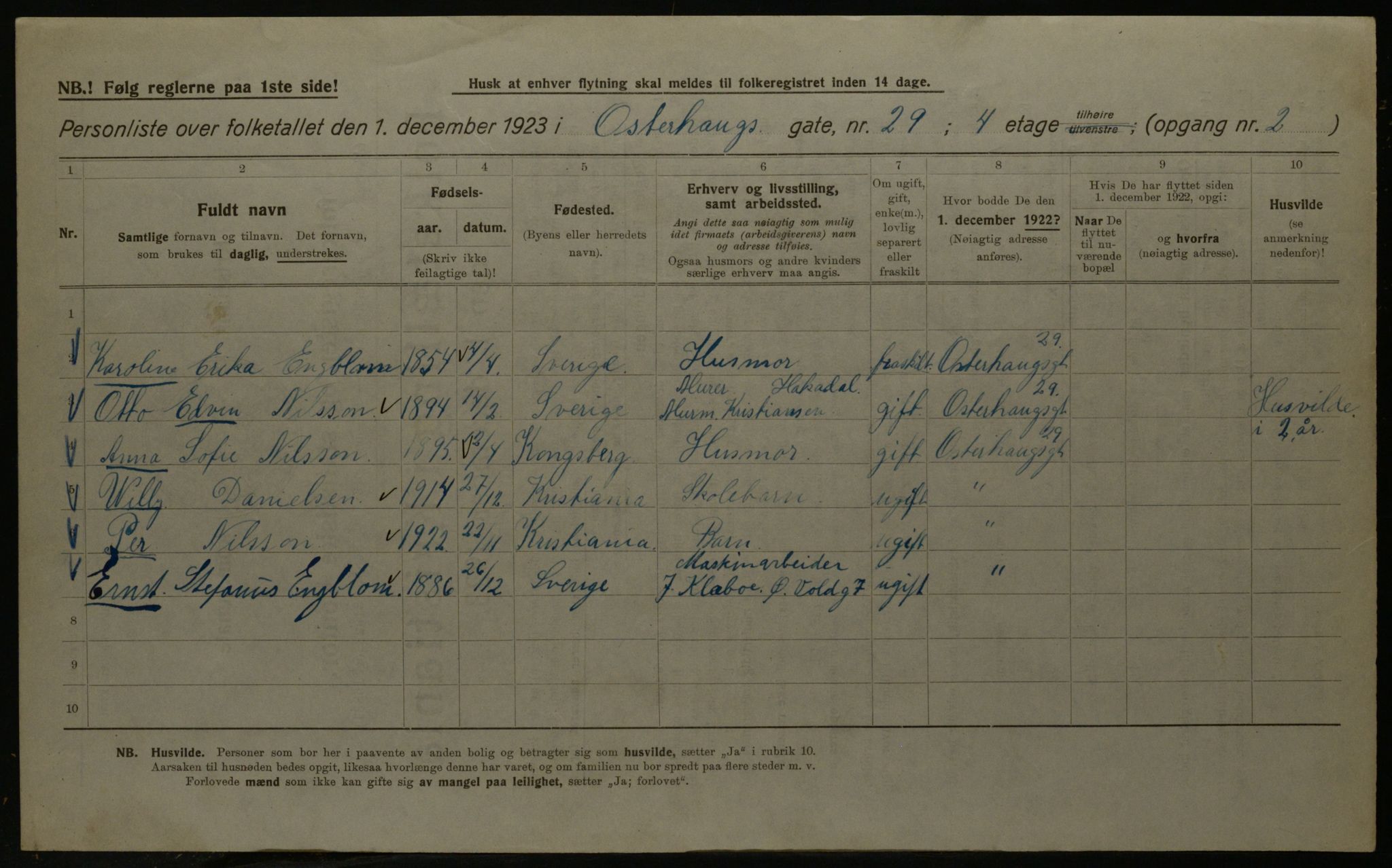 OBA, Municipal Census 1923 for Kristiania, 1923, p. 85804