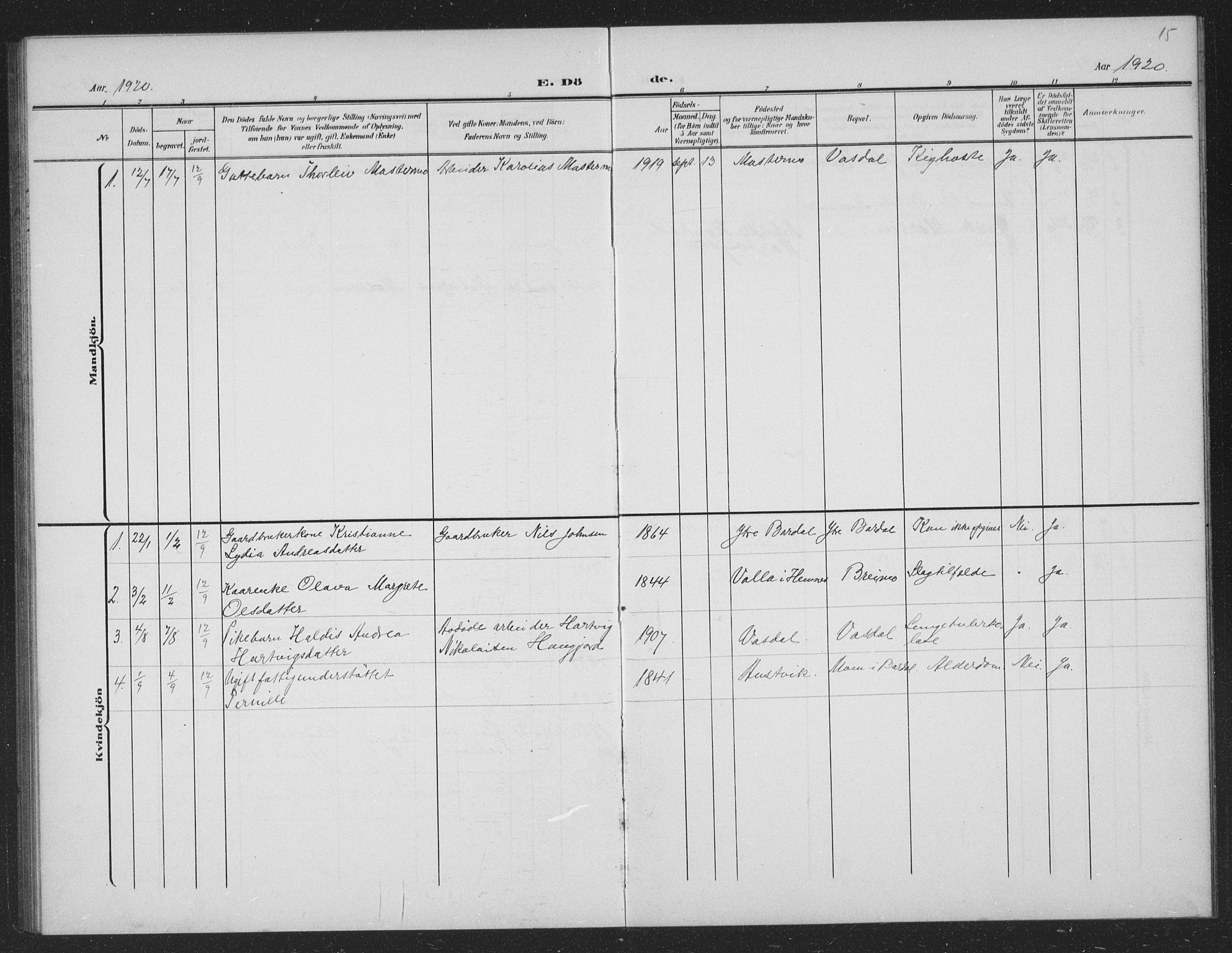 Ministerialprotokoller, klokkerbøker og fødselsregistre - Nordland, AV/SAT-A-1459/833/L0502: Parish register (copy) no. 833C01, 1906-1934, p. 15