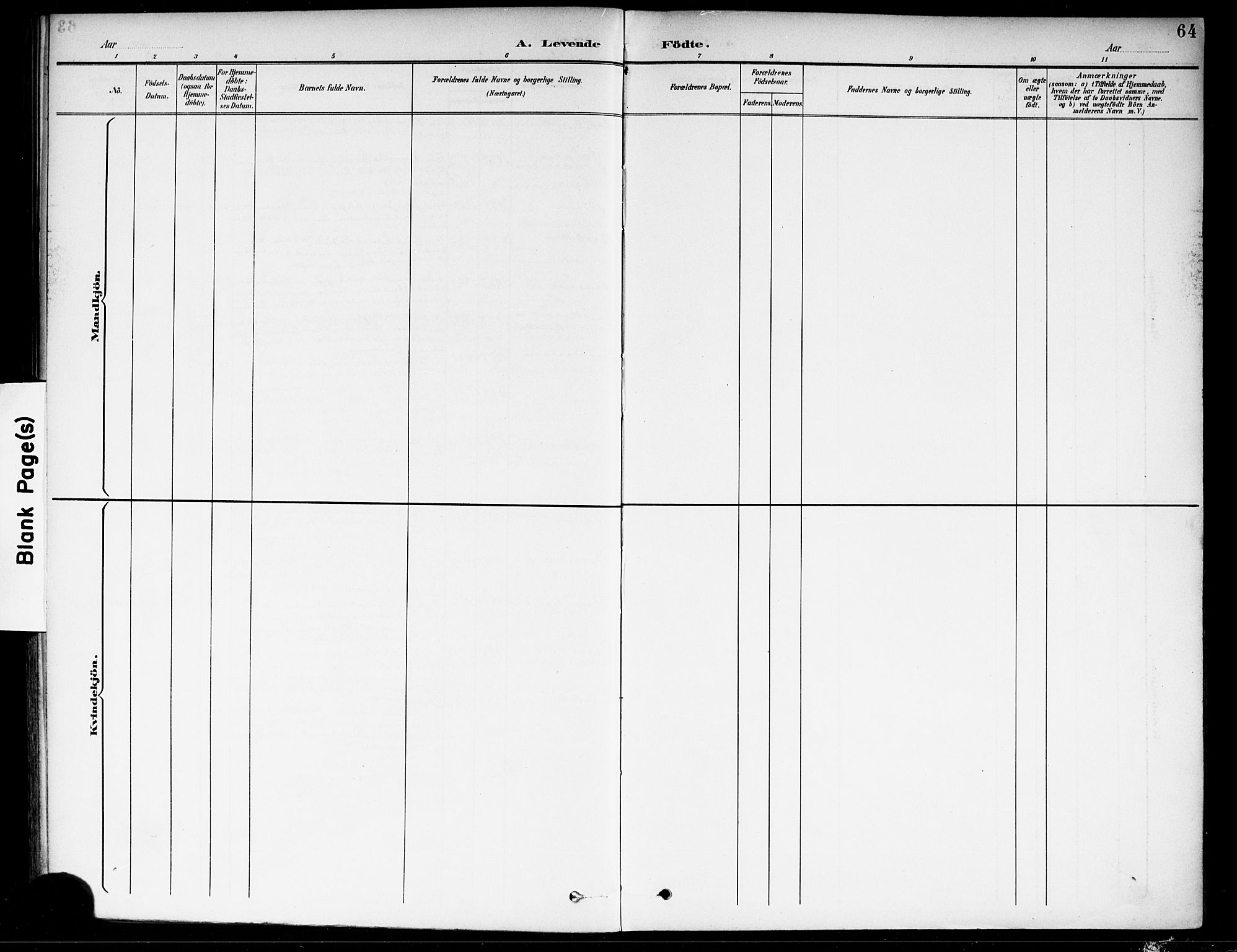 Fet prestekontor Kirkebøker, SAO/A-10370a/F/Fa/L0015: Parish register (official) no. I 15, 1892-1904, p. 64
