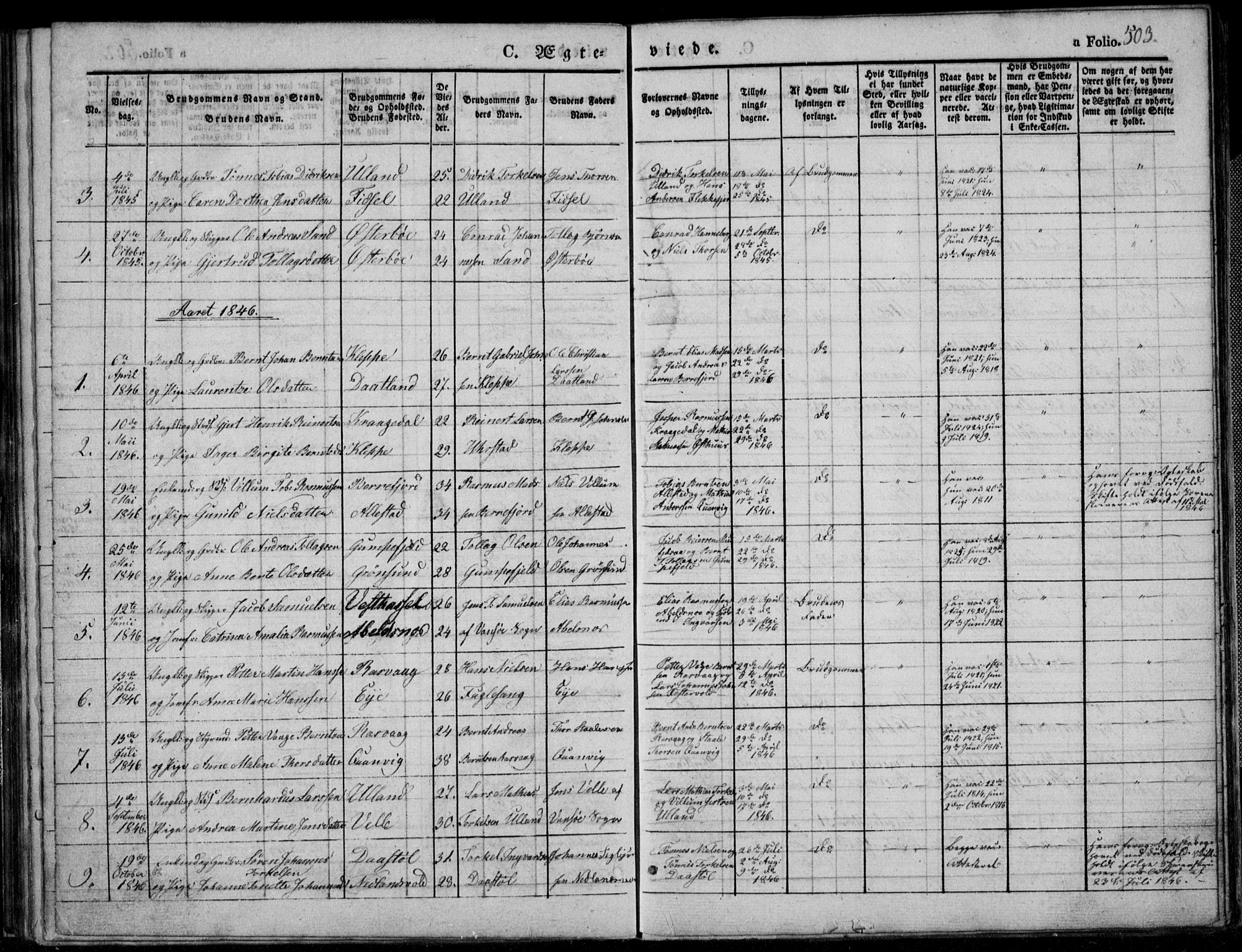 Flekkefjord sokneprestkontor, AV/SAK-1111-0012/F/Fb/Fbb/L0002: Parish register (copy) no. B 2b, 1831-1866, p. 503