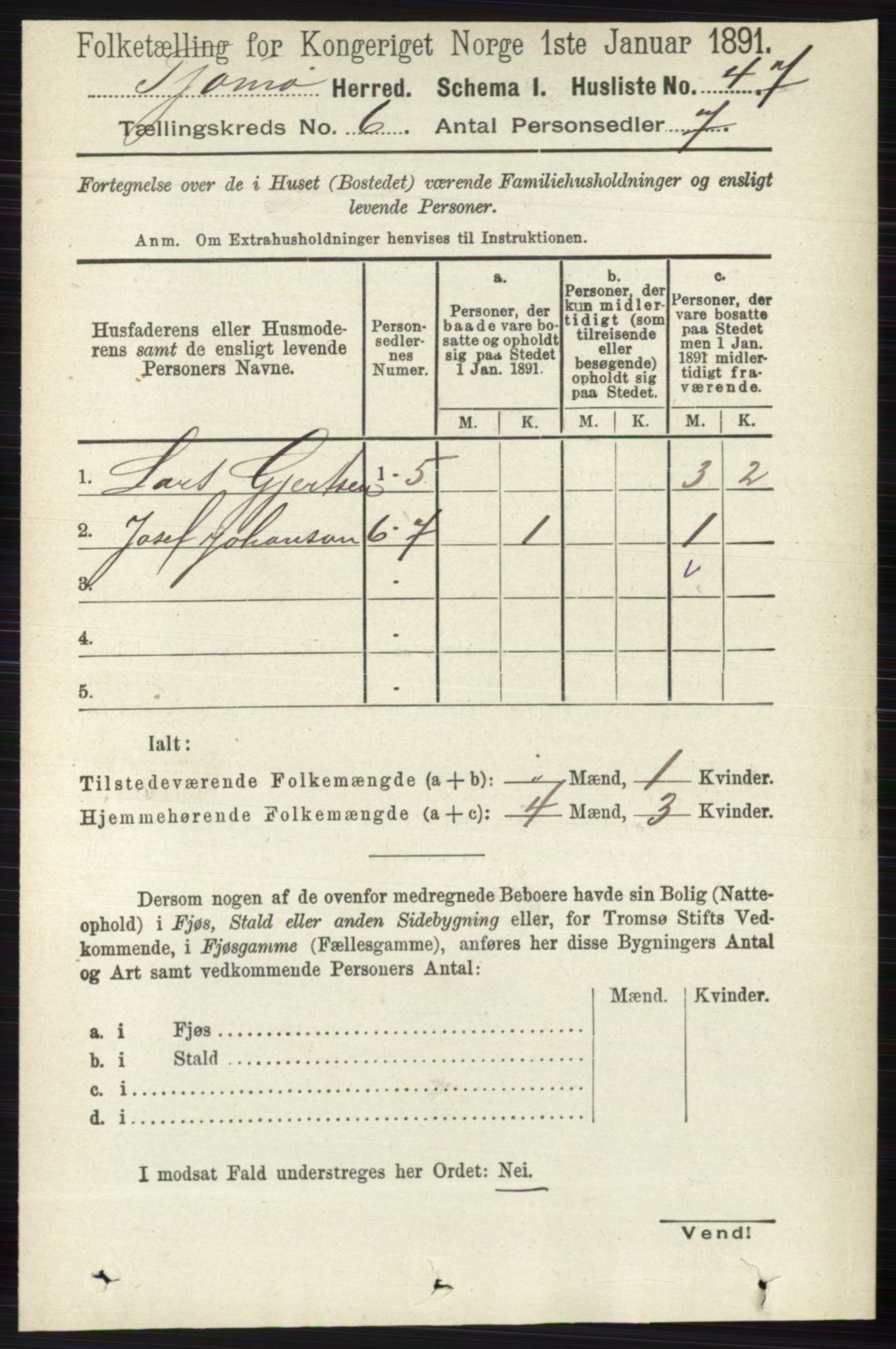 RA, 1891 census for 0723 Tjøme, 1891, p. 2106