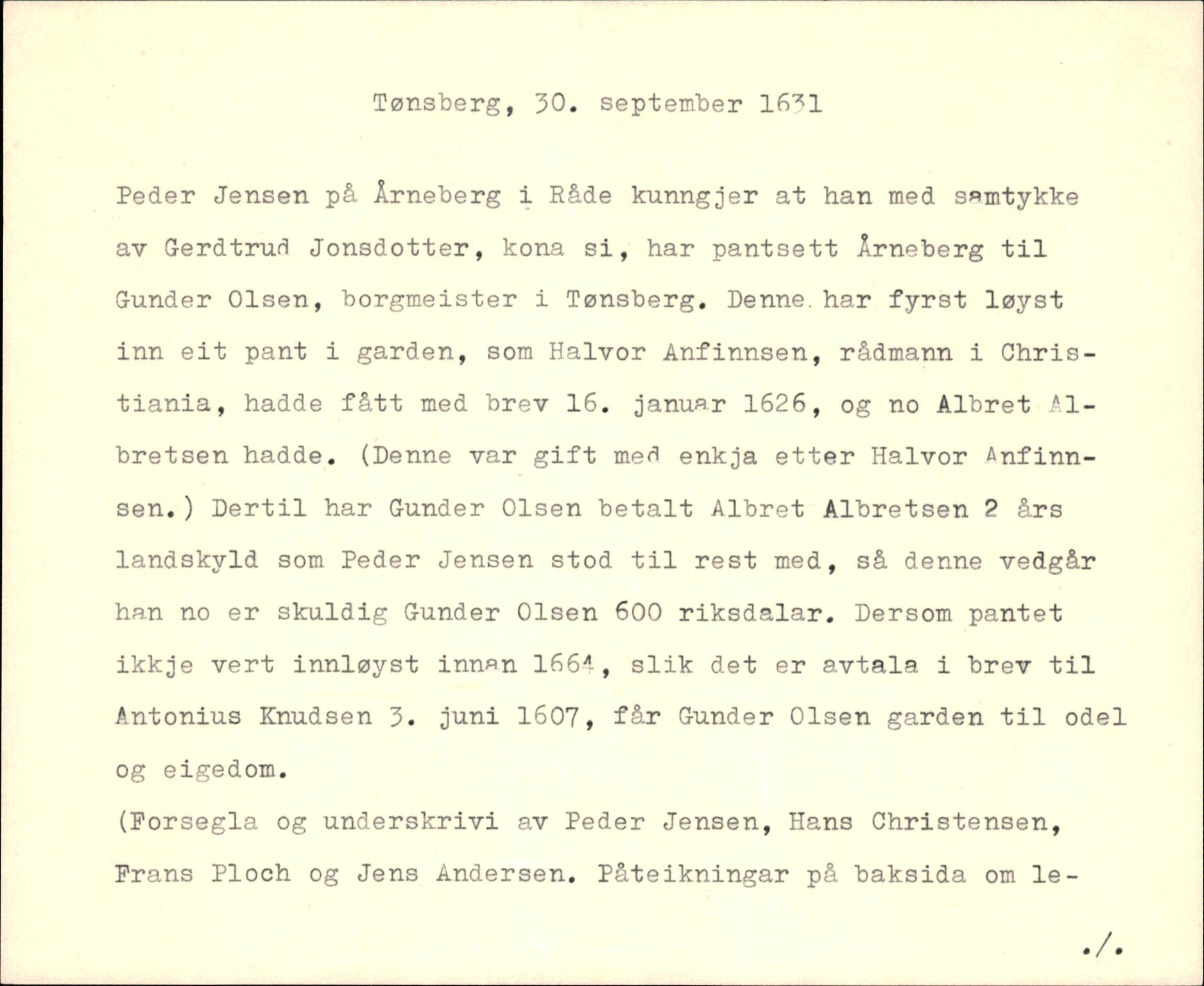 Riksarkivets diplomsamling, AV/RA-EA-5965/F35/F35d/L0003: Innlånte diplomer, seddelregister, 1621-1642, p. 341