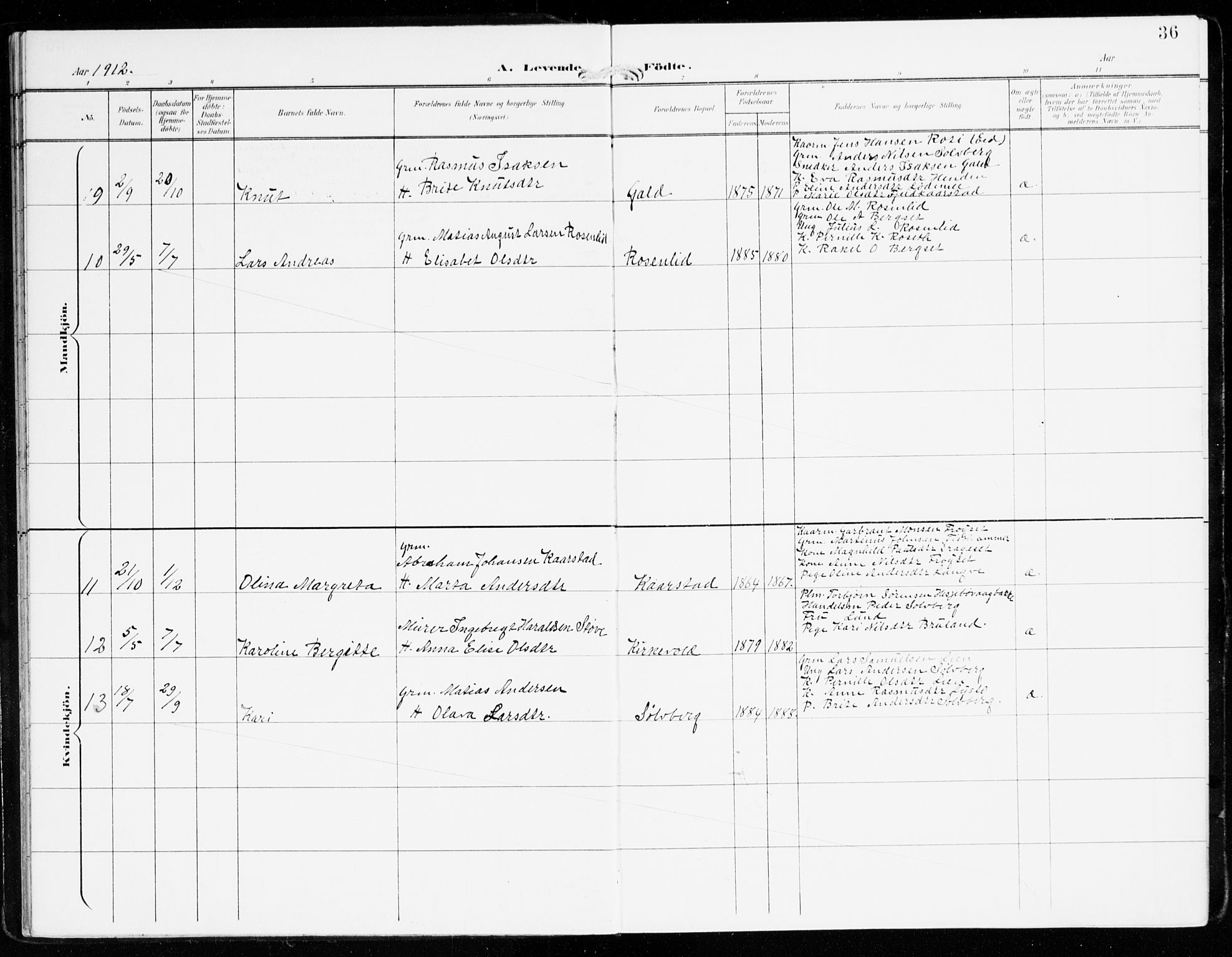 Innvik sokneprestembete, AV/SAB-A-80501: Parish register (official) no. D 2, 1900-1921, p. 36