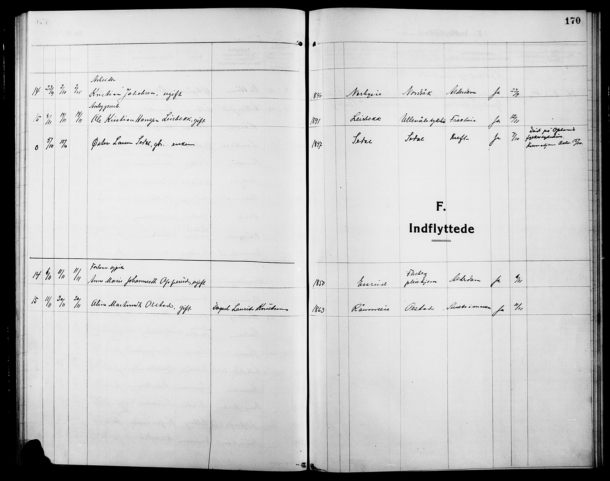 Søndre Land prestekontor, AV/SAH-PREST-122/L/L0006: Parish register (copy) no. 6, 1912-1925, p. 170