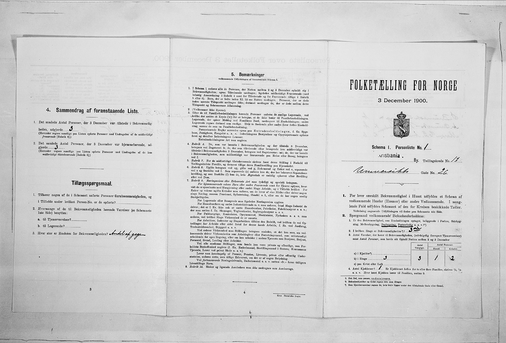 SAO, 1900 census for Kristiania, 1900, p. 107992