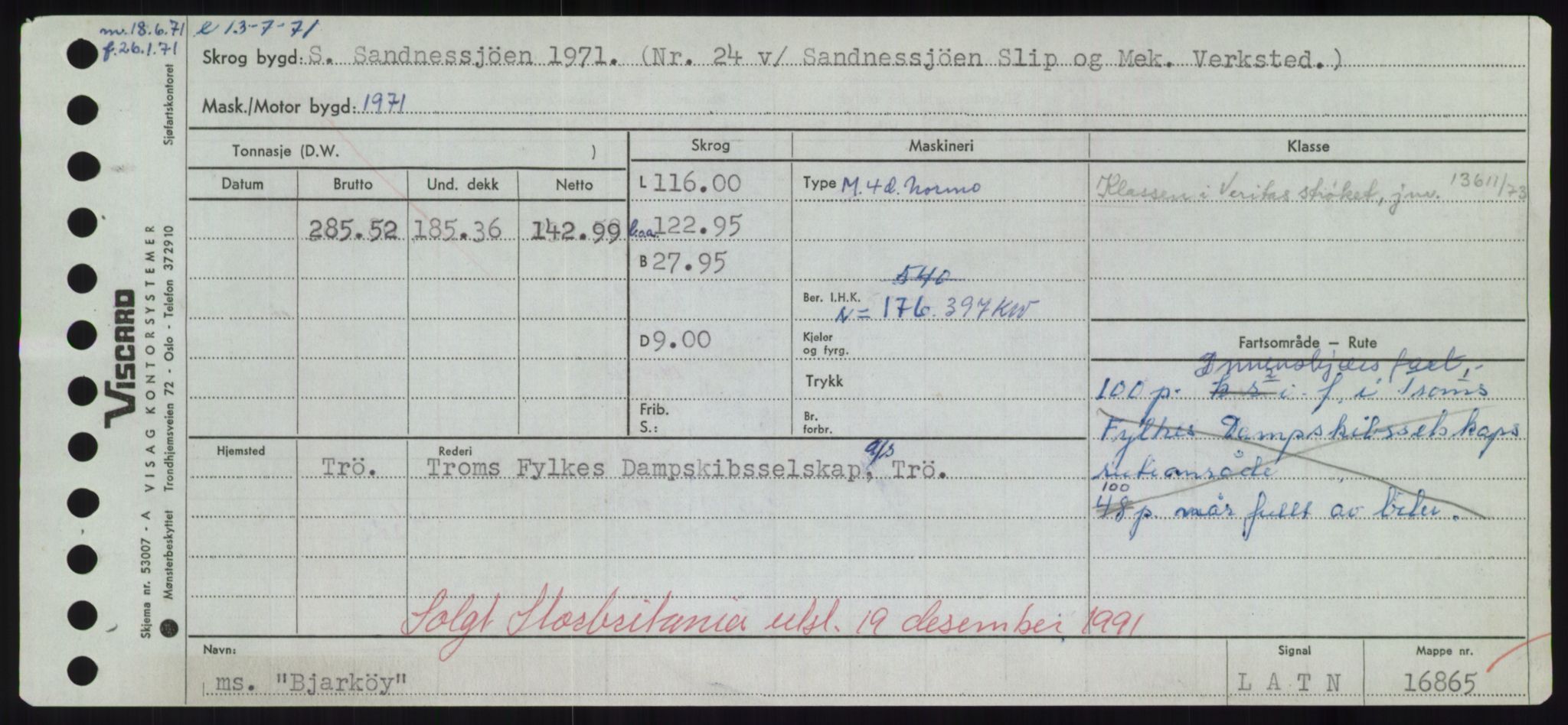 Sjøfartsdirektoratet med forløpere, Skipsmålingen, RA/S-1627/H/Hd/L0004: Fartøy, Bia-Boy, p. 111